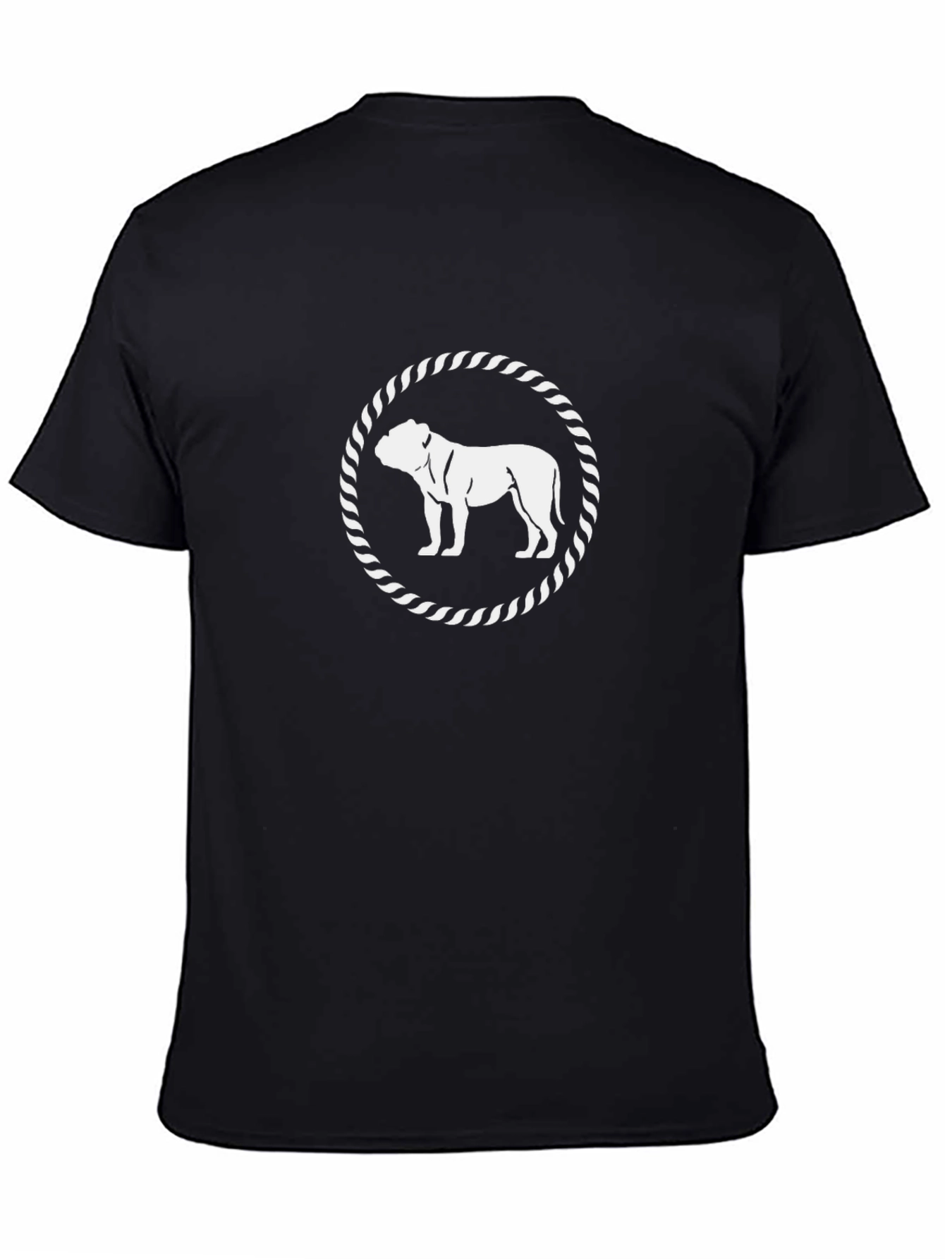 Bulldog Circle Graphic Tee - Stylish Black T-Shirt