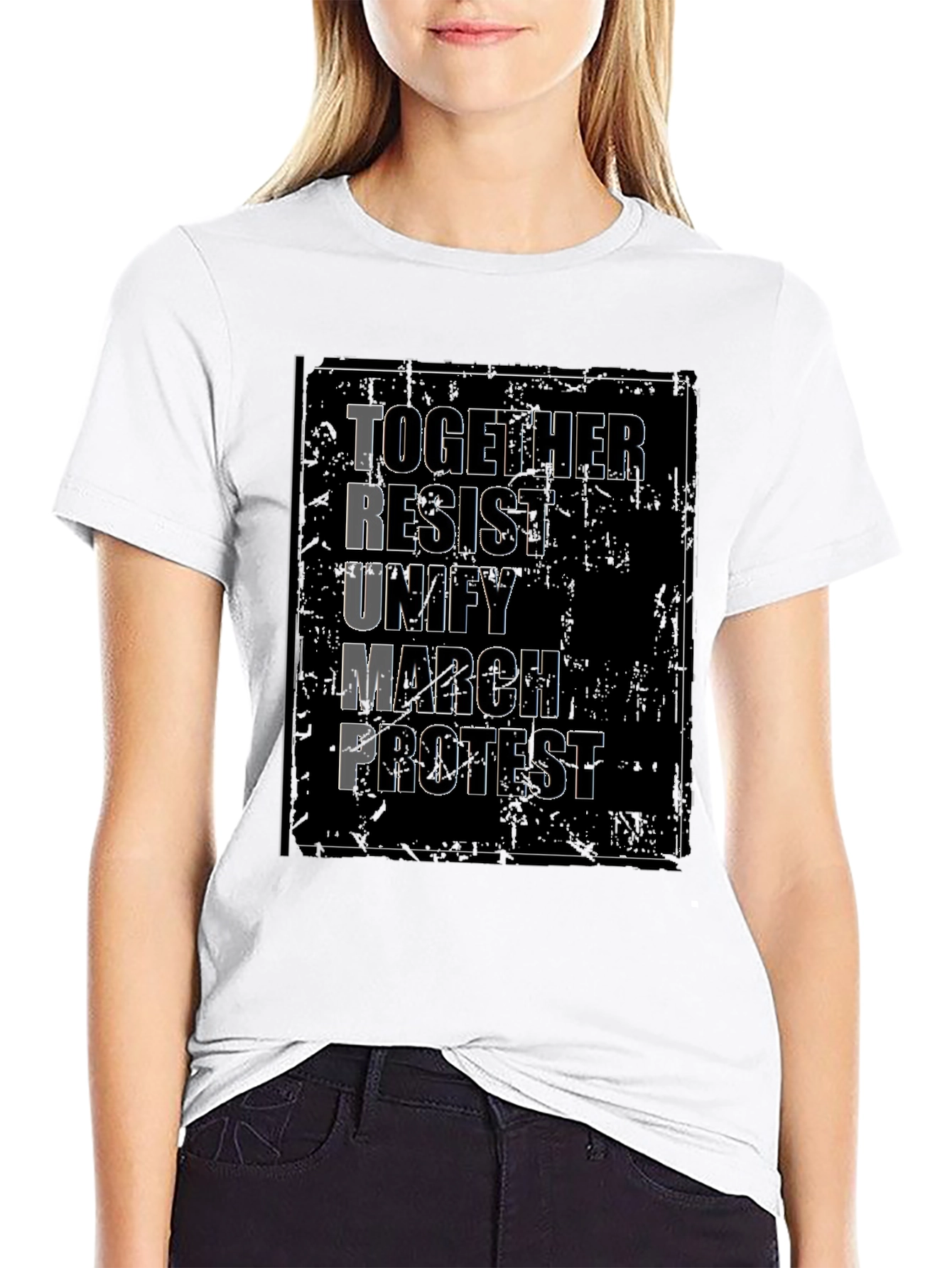 Political Protest T-Shirt - Together Resist Trump