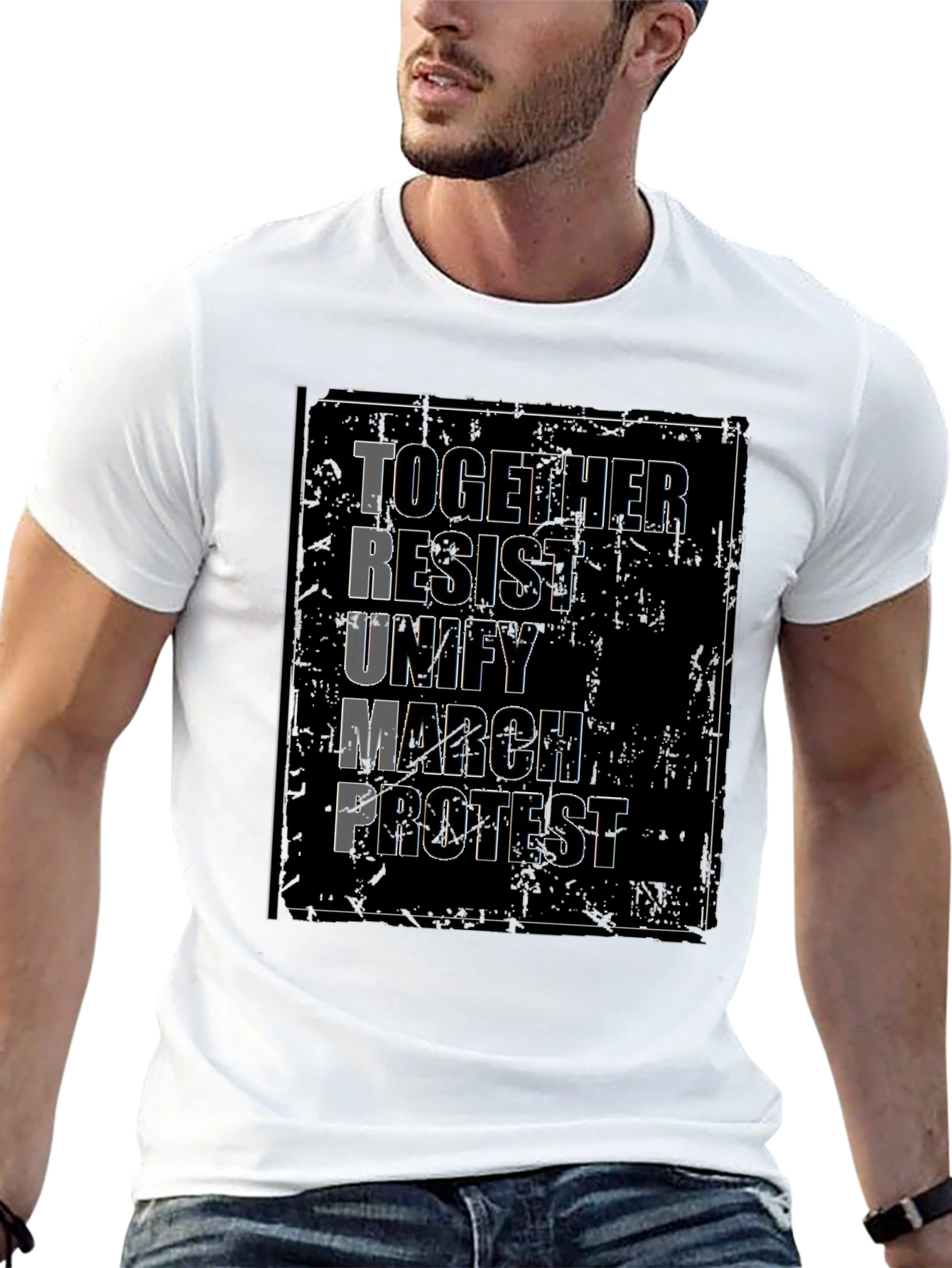 Political Protest T-Shirt - Together Resist Trump