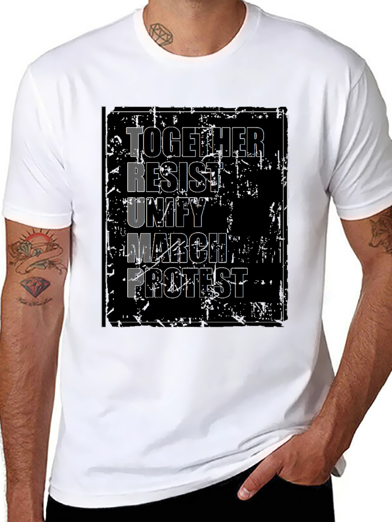 Political Protest T-Shirt - Together Resist Trump