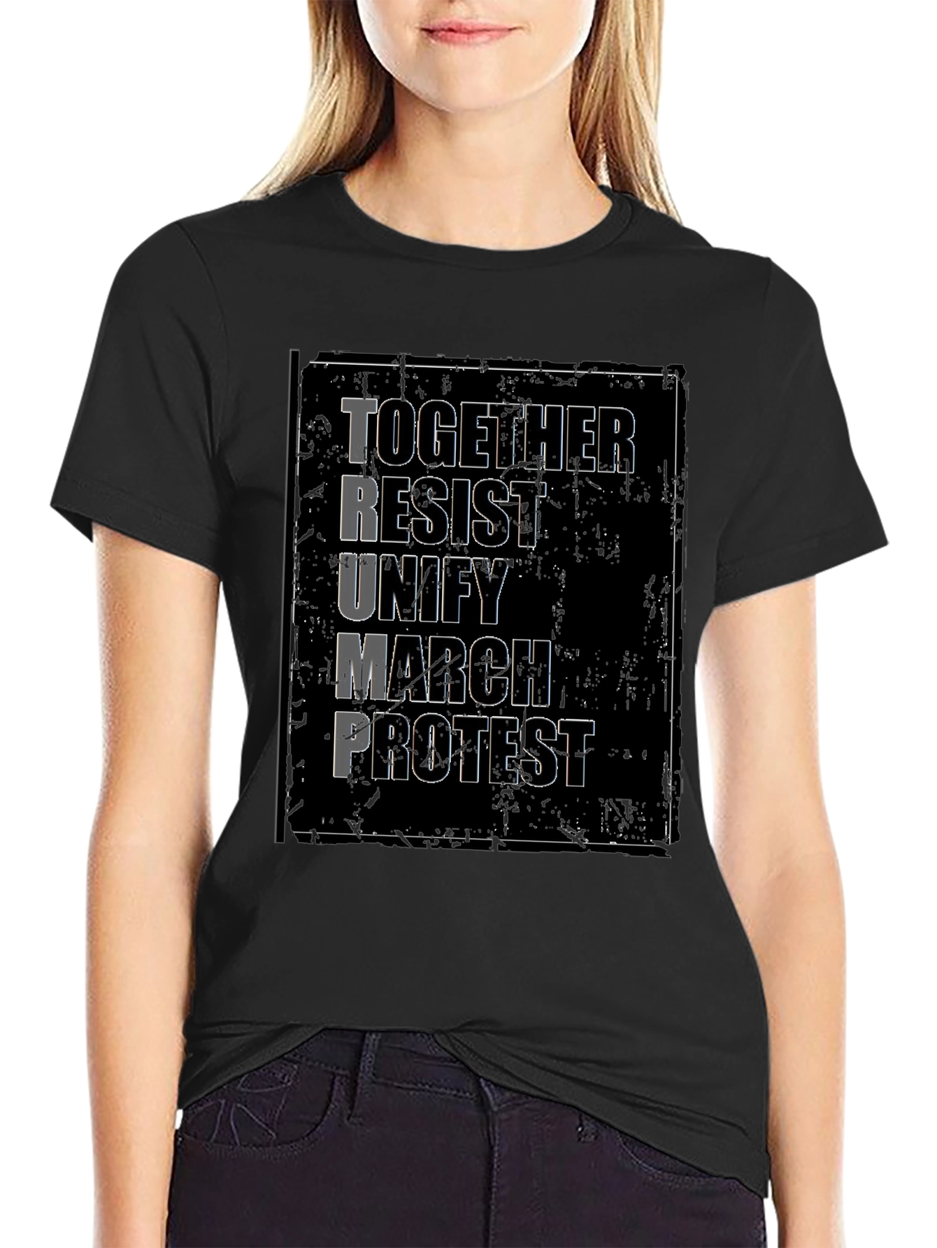 Political Protest T-Shirt - Together Resist Trump