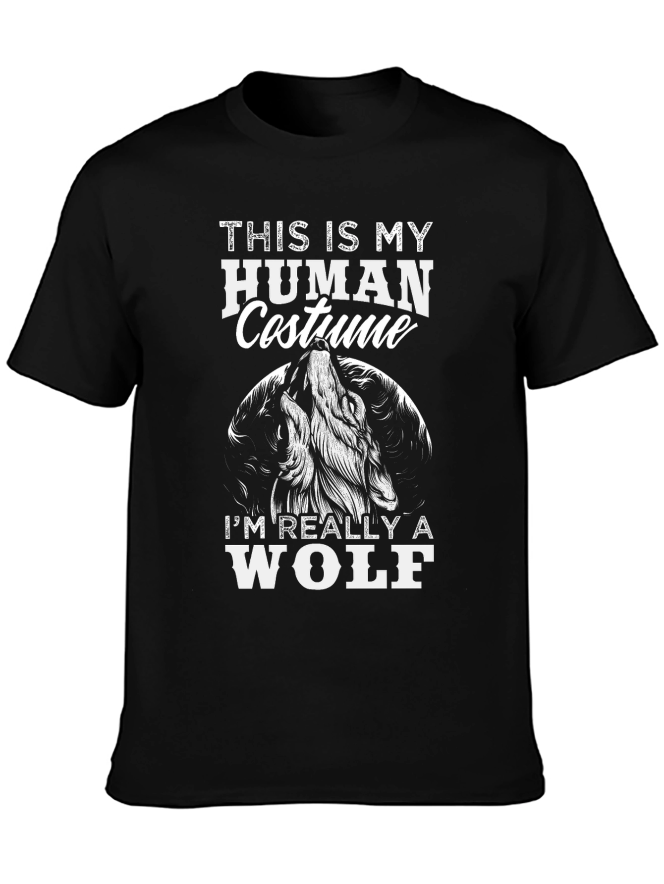 Human Costume Wolf T-Shirt - Funny Halloween Tee