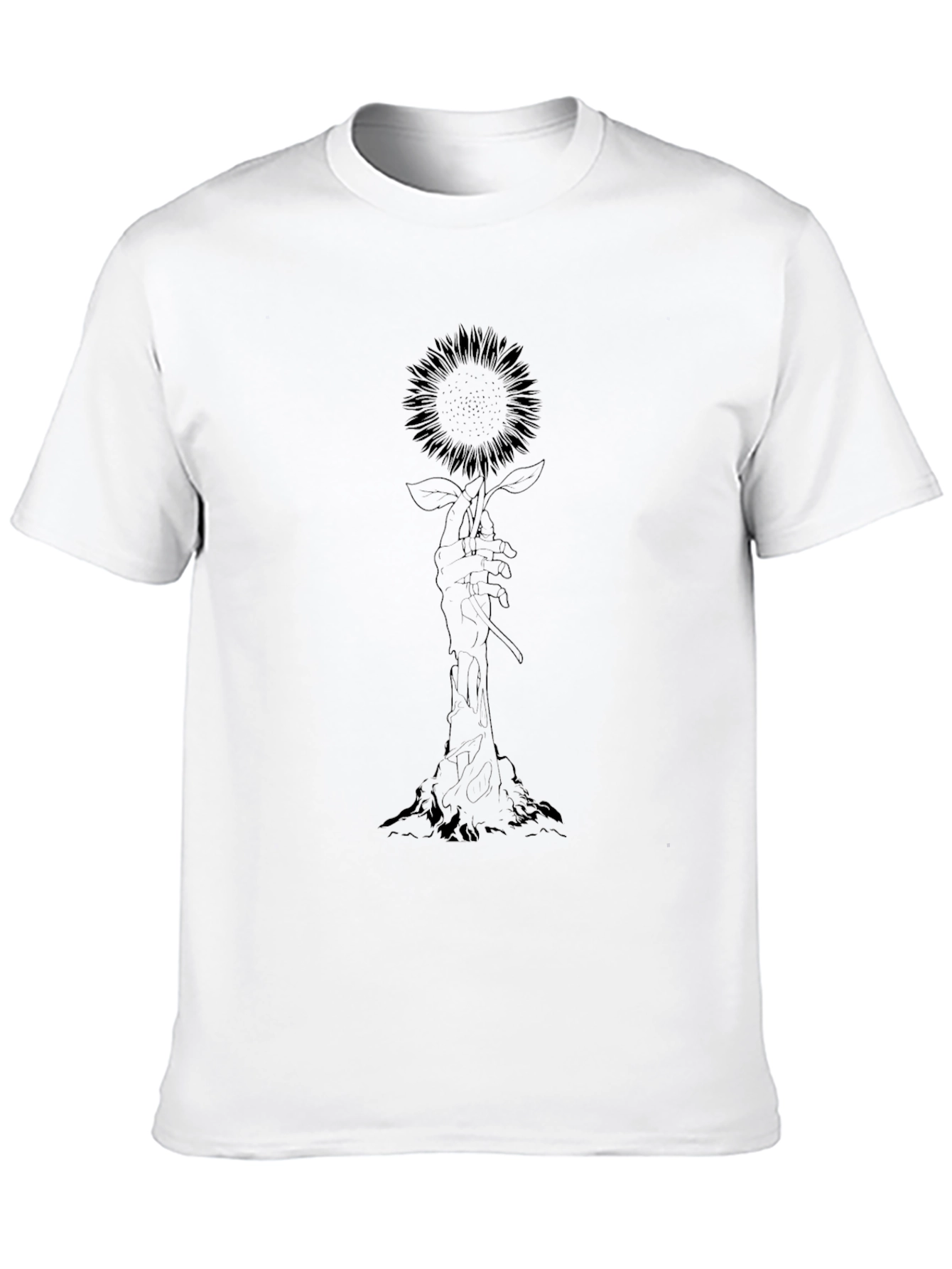 Hand Holding Sunflower Graphic Tee