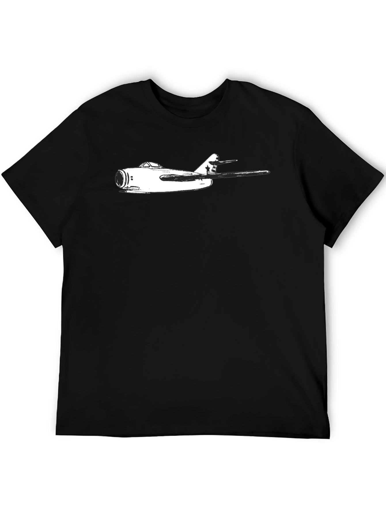 Black MiG-15 Jet T-Shirt - Classic Aviation Style