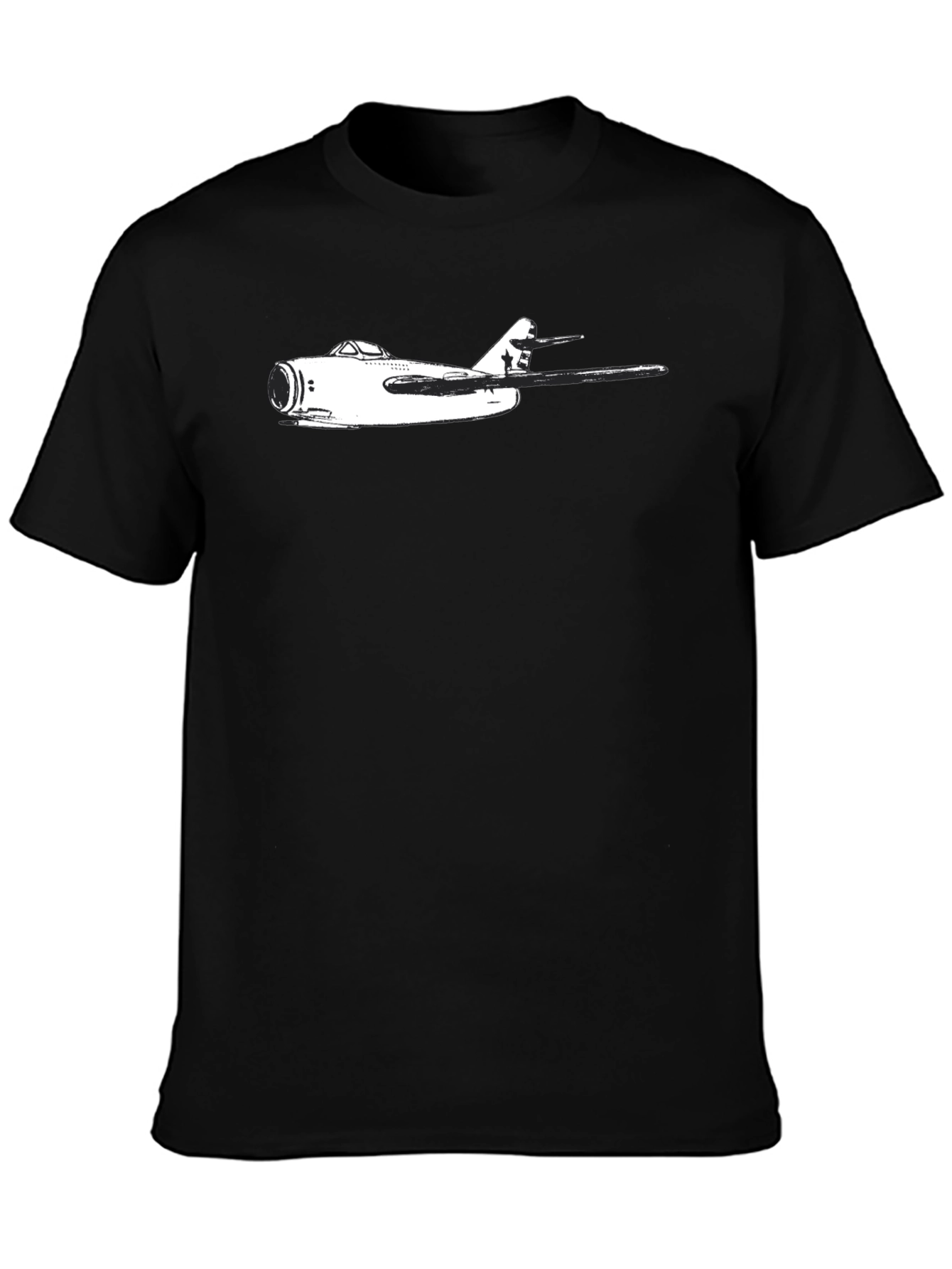 Black MiG-15 Jet T-Shirt - Classic Aviation Style