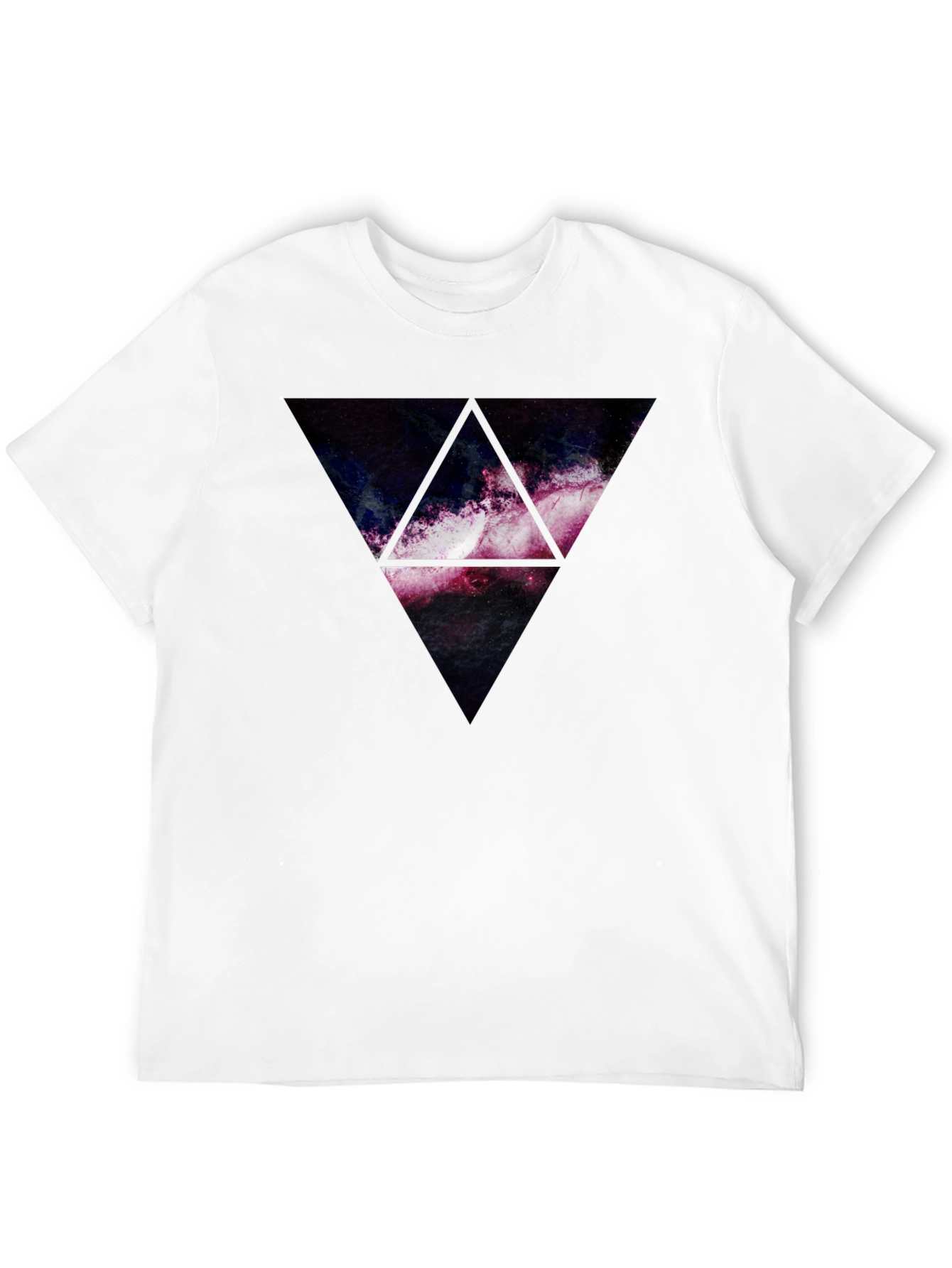 Galaxy Triangle Graphic Print T-Shirt - Black