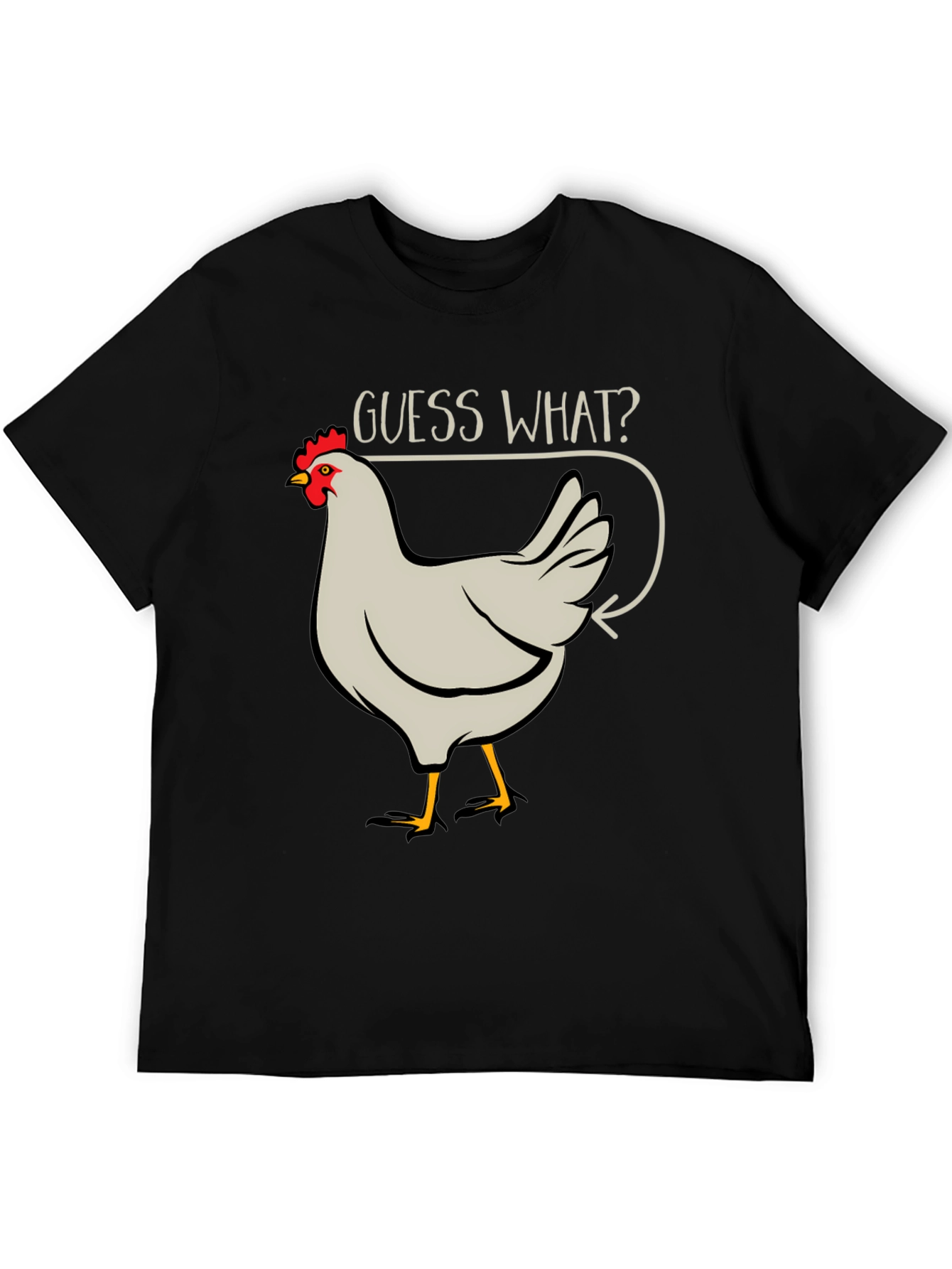 Guess What? Chicken Butt Mens Black T-Shirt