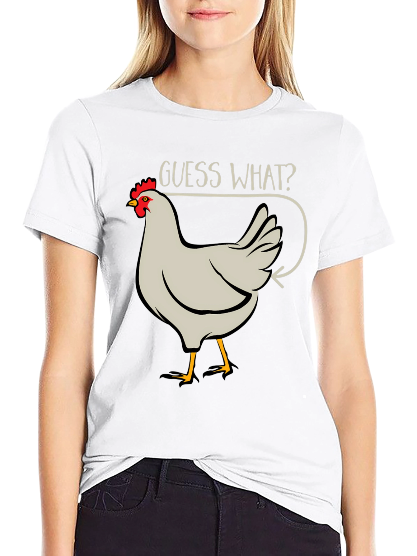 Guess What? Chicken Butt Mens Black T-Shirt