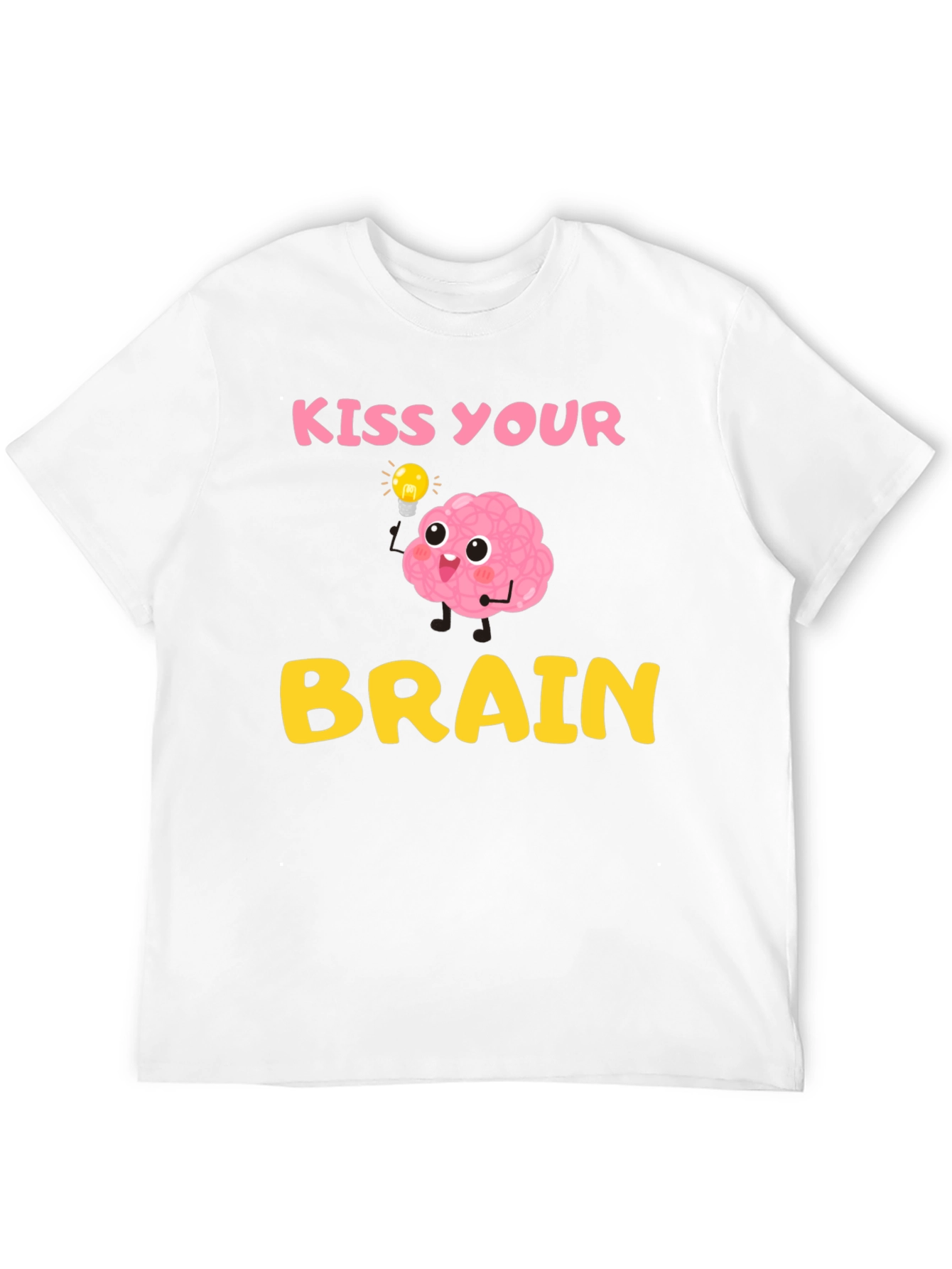Kiss Your Brain T-Shirt - Funny Brain Cartoon Tee