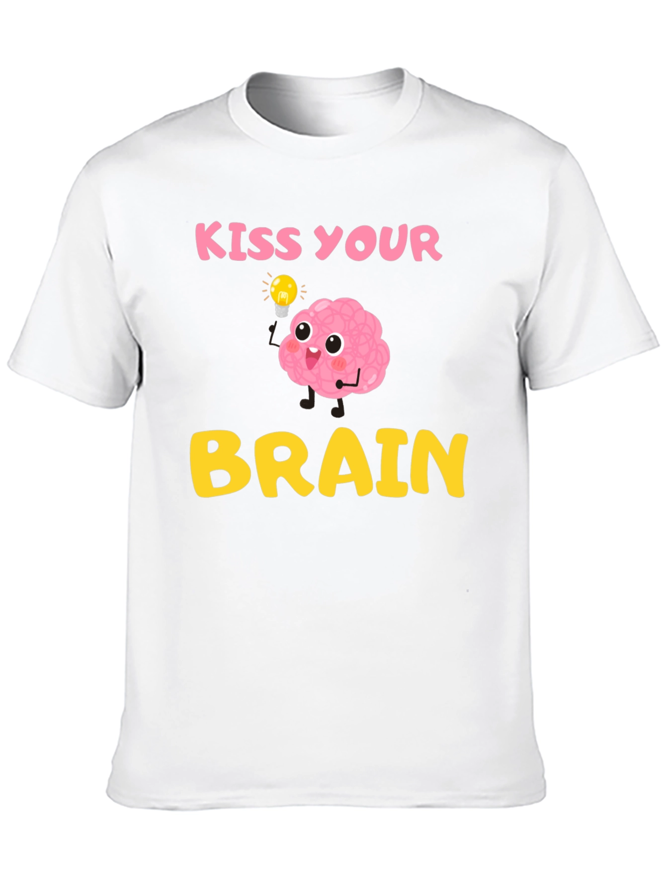 Kiss Your Brain T-Shirt - Funny Brain Cartoon Tee