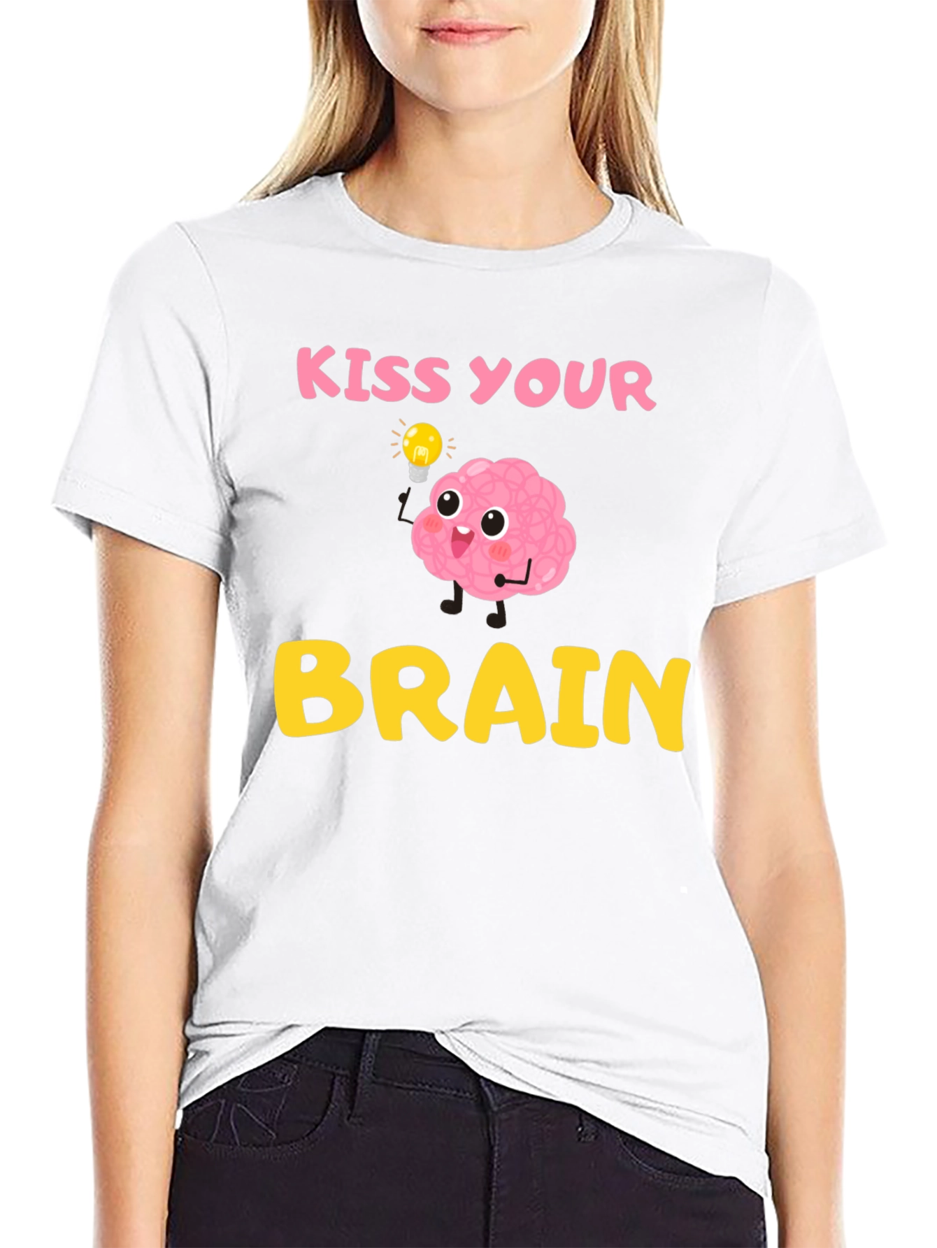 Kiss Your Brain T-Shirt - Funny Brain Cartoon Tee