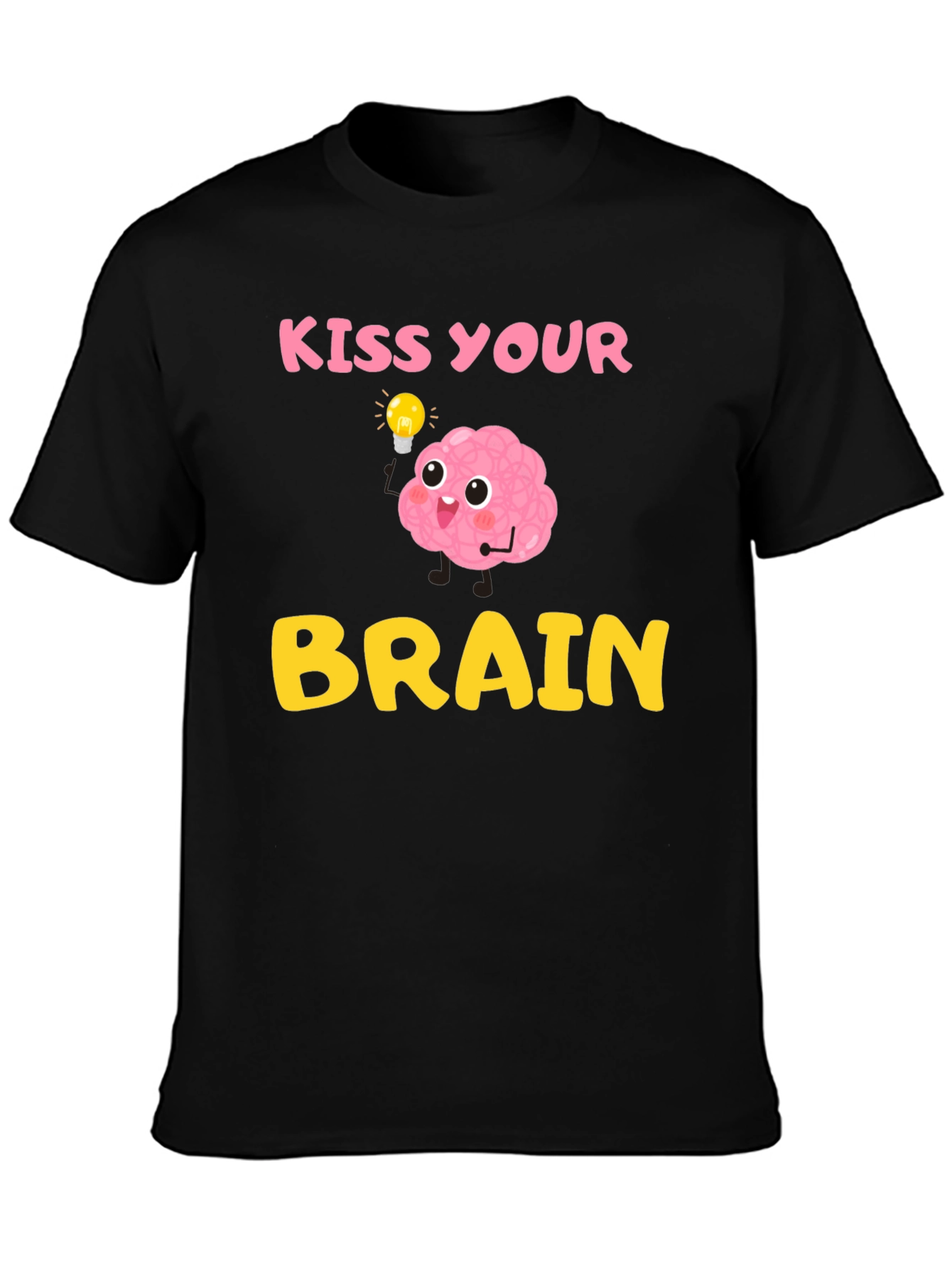 Kiss Your Brain T-Shirt - Funny Brain Cartoon Tee