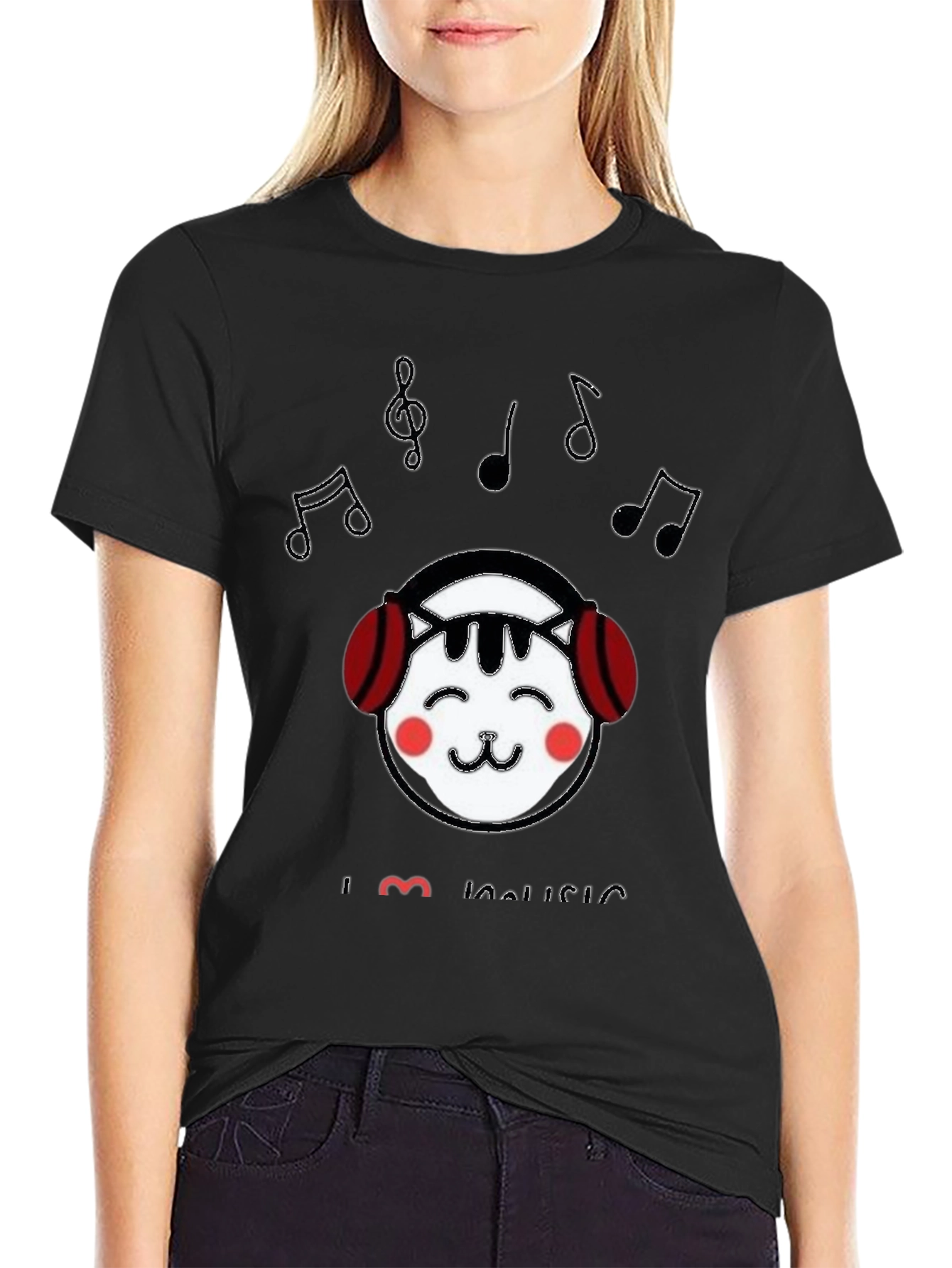 I Love Music Cat T-Shirt