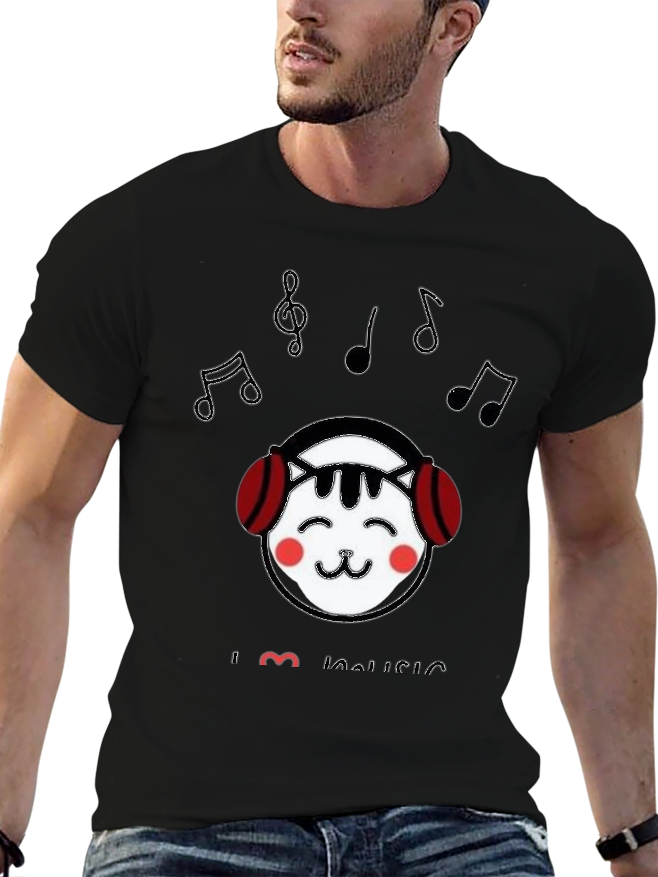 I Love Music Cat T-Shirt