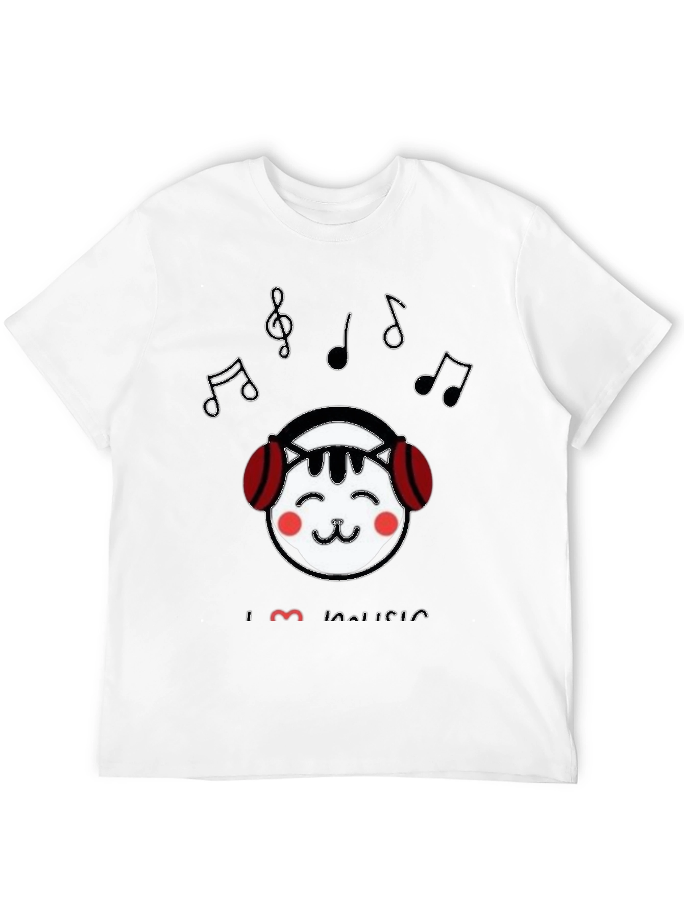 I Love Music Cat T-Shirt