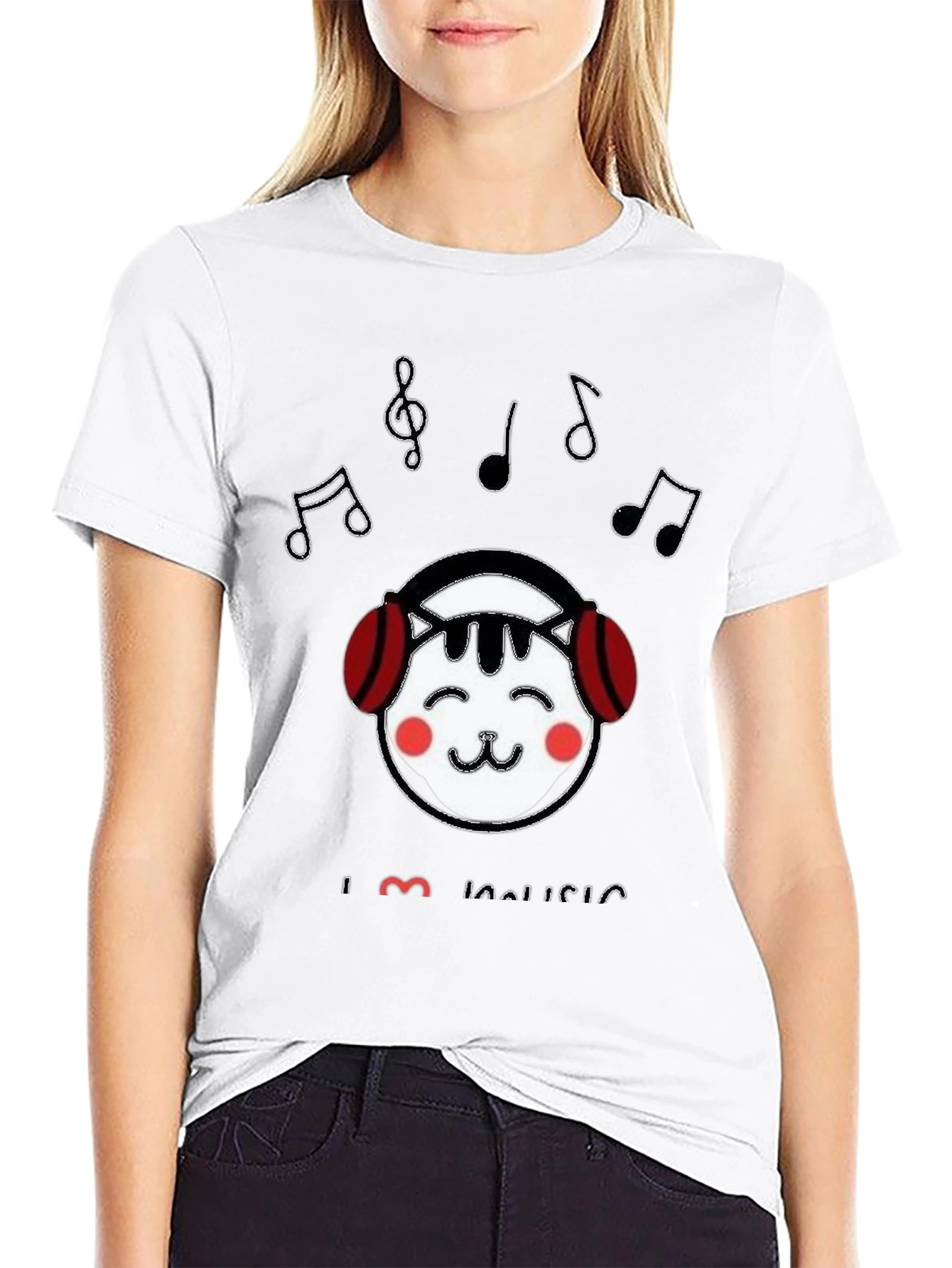 I Love Music Cat T-Shirt