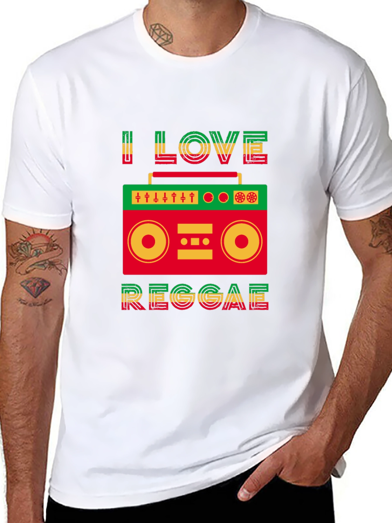 I Love Reggae Graphic Tee - Jamaican Music T-Shirt