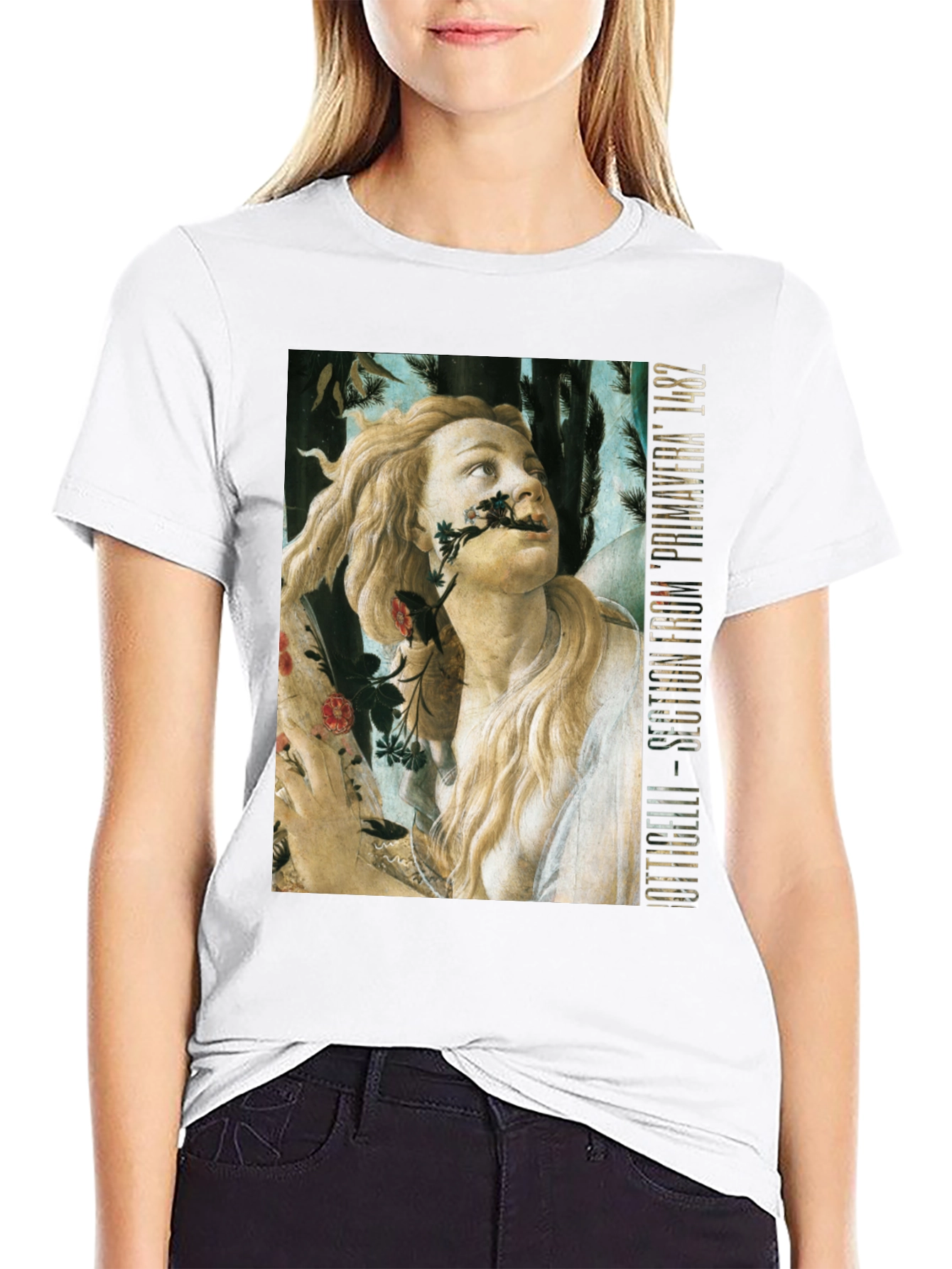 Botticelli Primavera T-Shirt - Black Cotton Tee