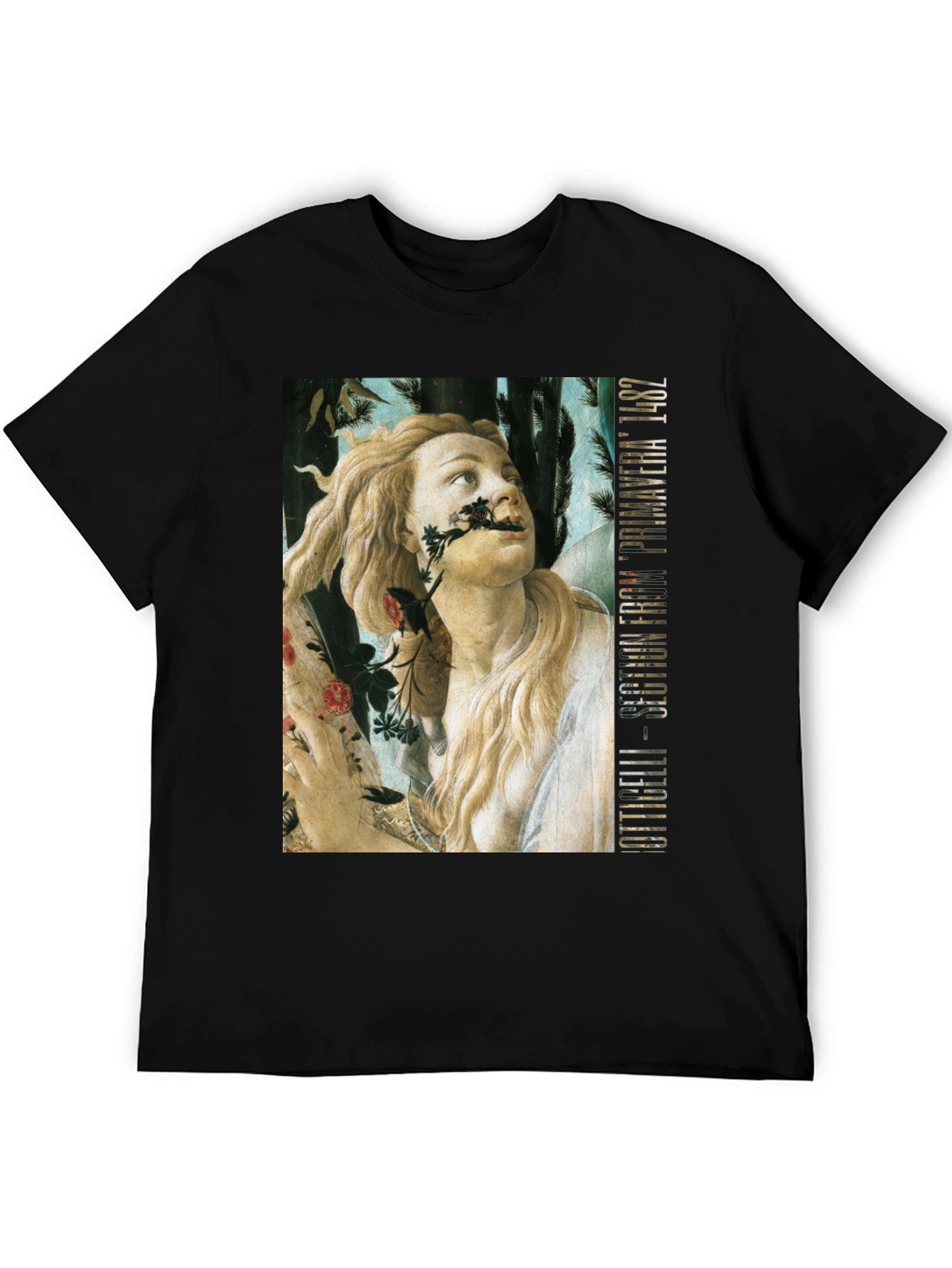Botticelli Primavera T-Shirt - Black Cotton Tee