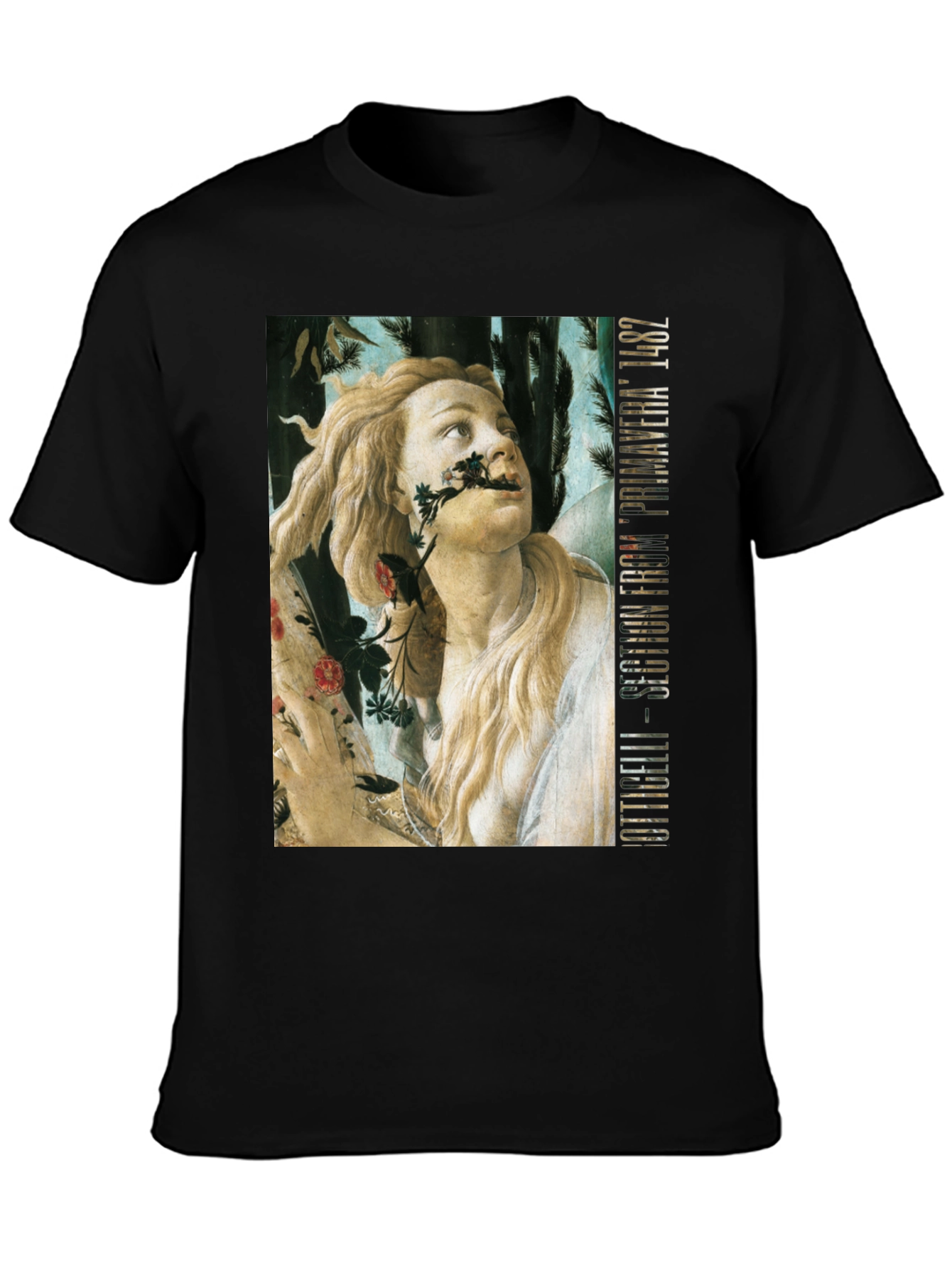 Botticelli Primavera T-Shirt - Black Cotton Tee