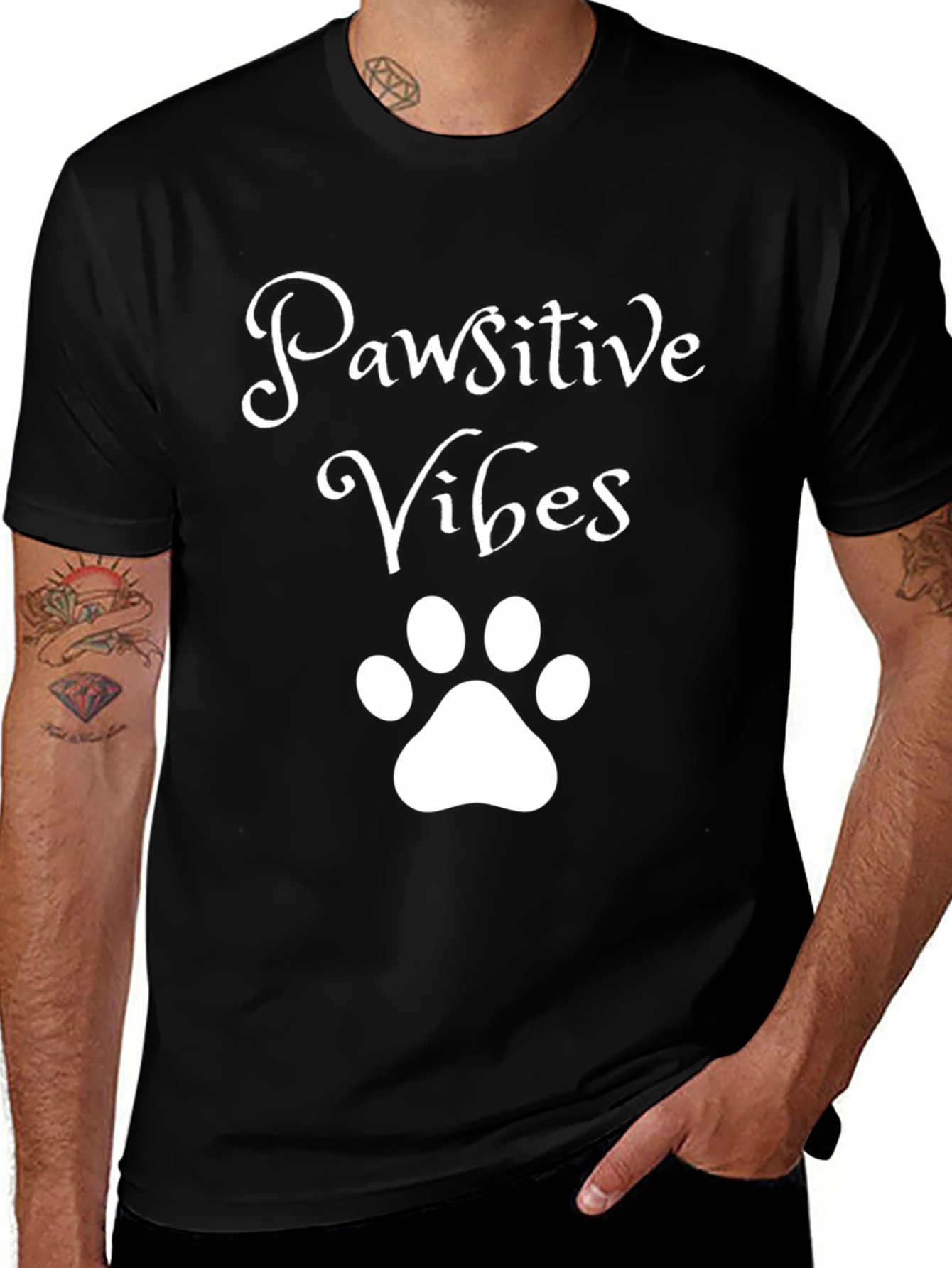 Pawsitive Vibes Black Graphic Tee