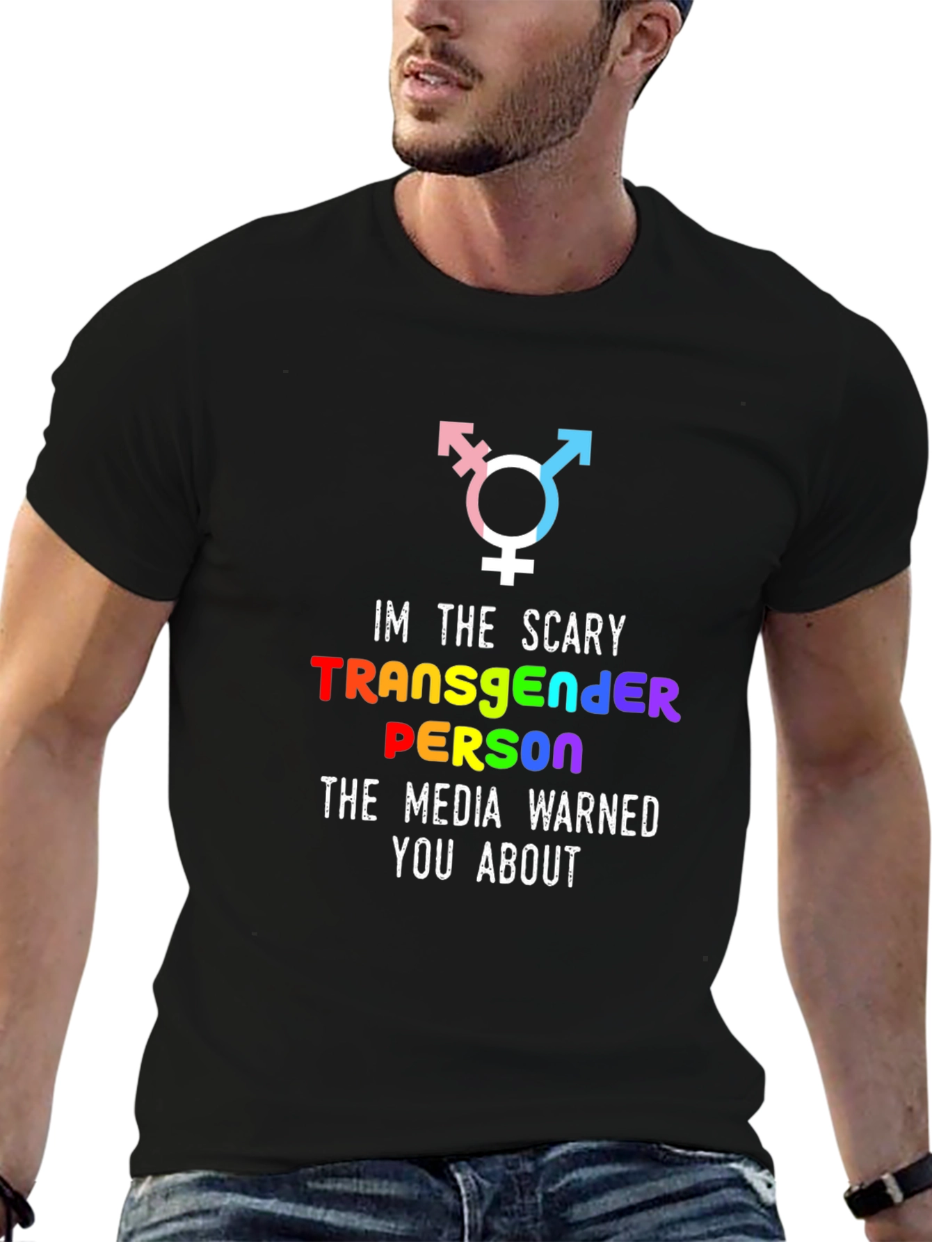 Scary Transgender Person Graphic T-Shirt