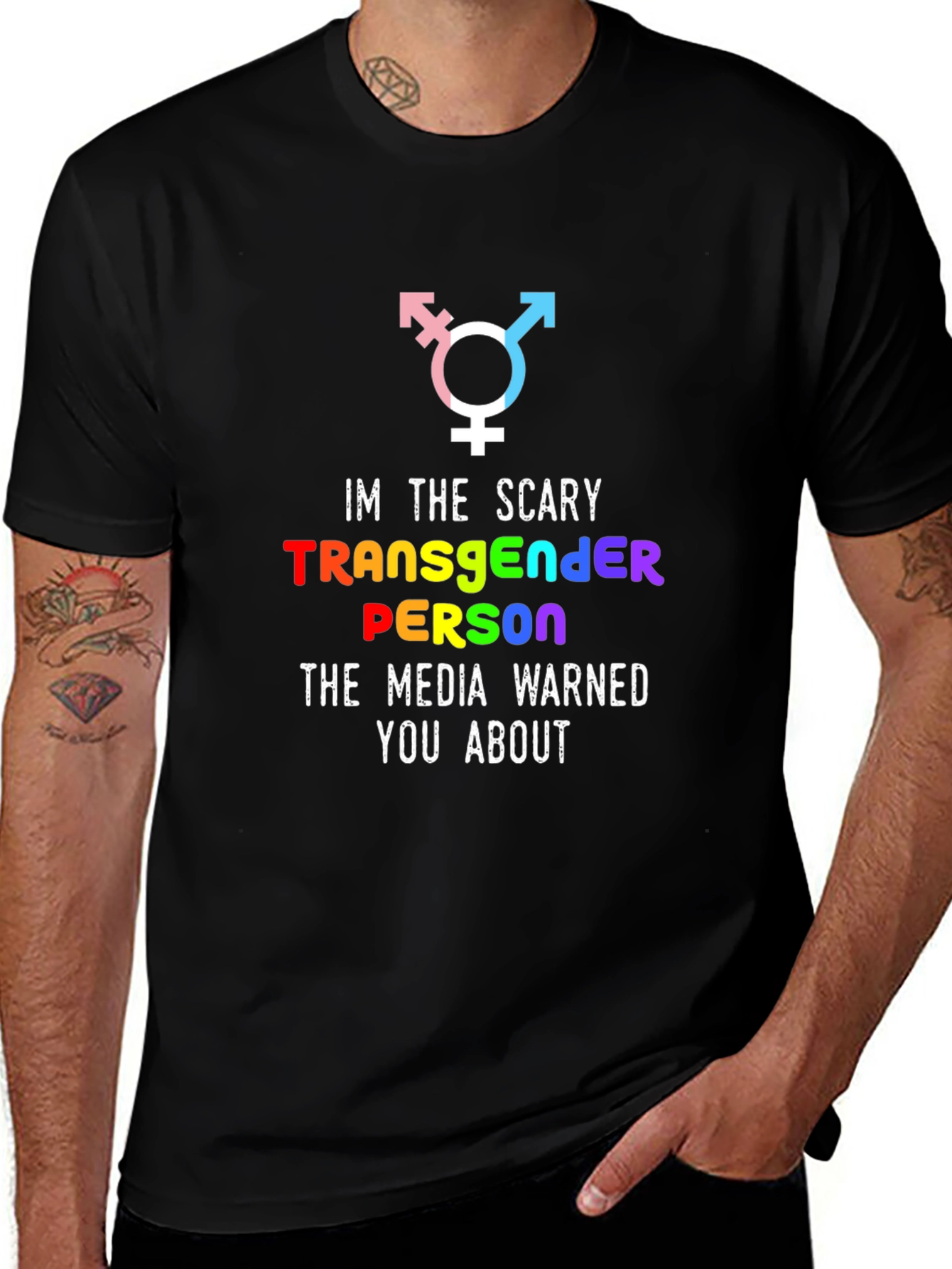 Scary Transgender Person Graphic T-Shirt