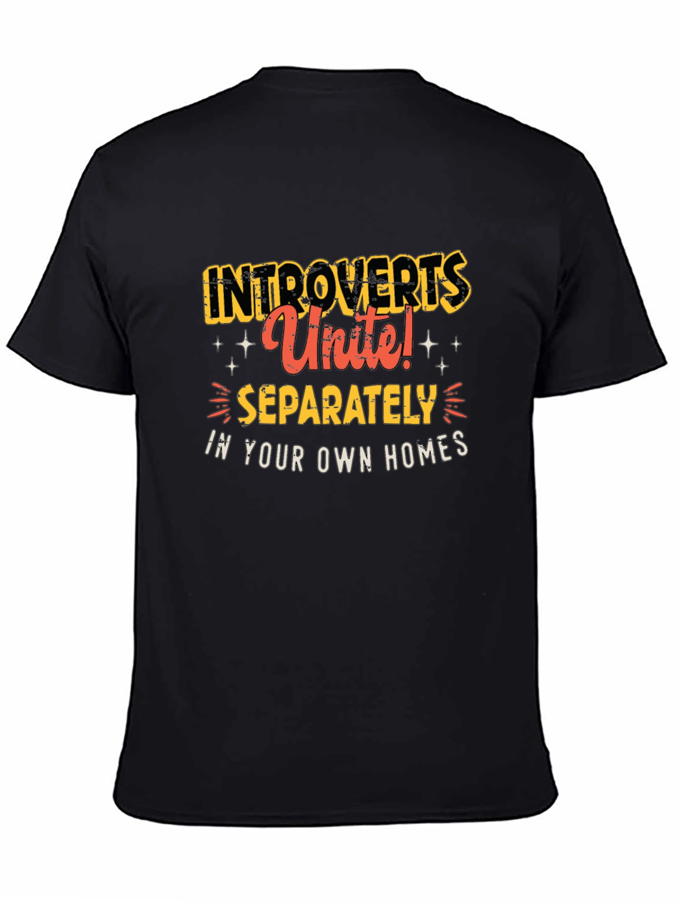 Introvert Unite T-Shirt - Black Crew Neck Tee