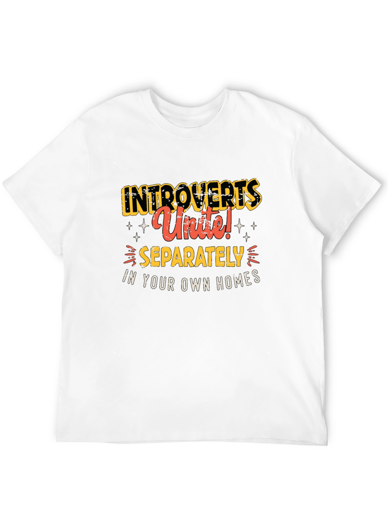 Introvert Unite T-Shirt - Black Crew Neck Tee