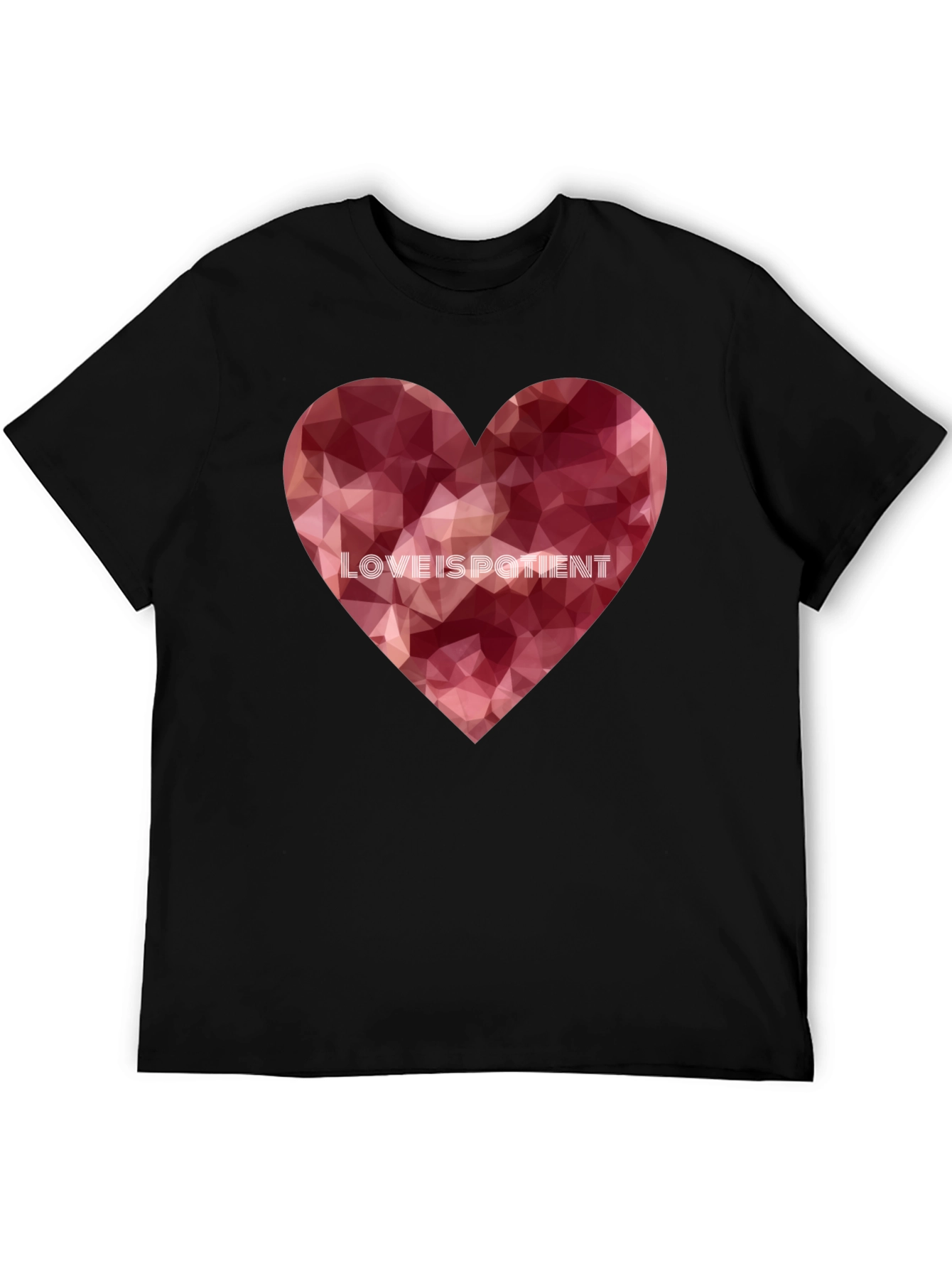 Love Is Patient Heart Graphic Tee - Black