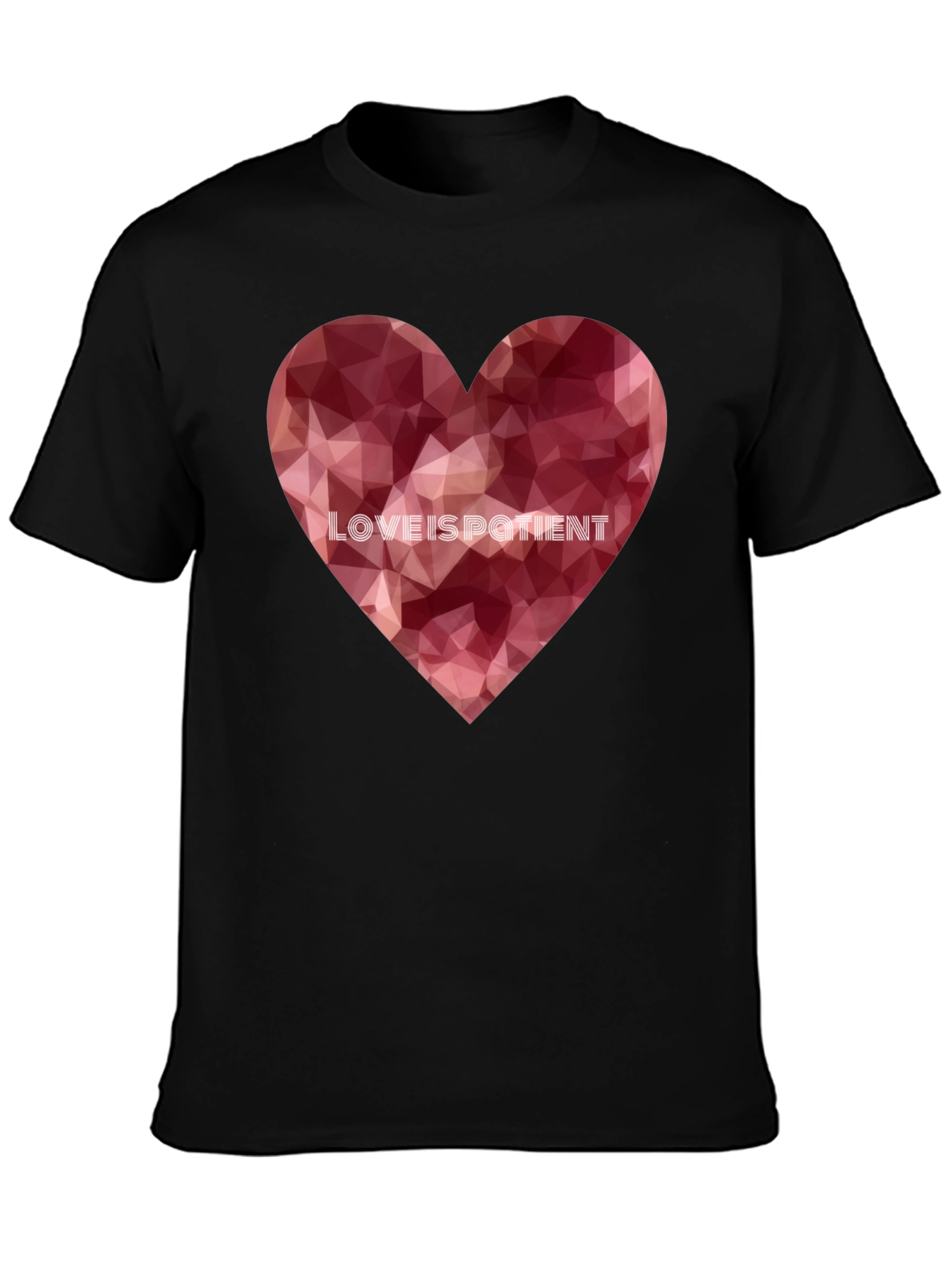 Love Is Patient Heart Graphic Tee - Black