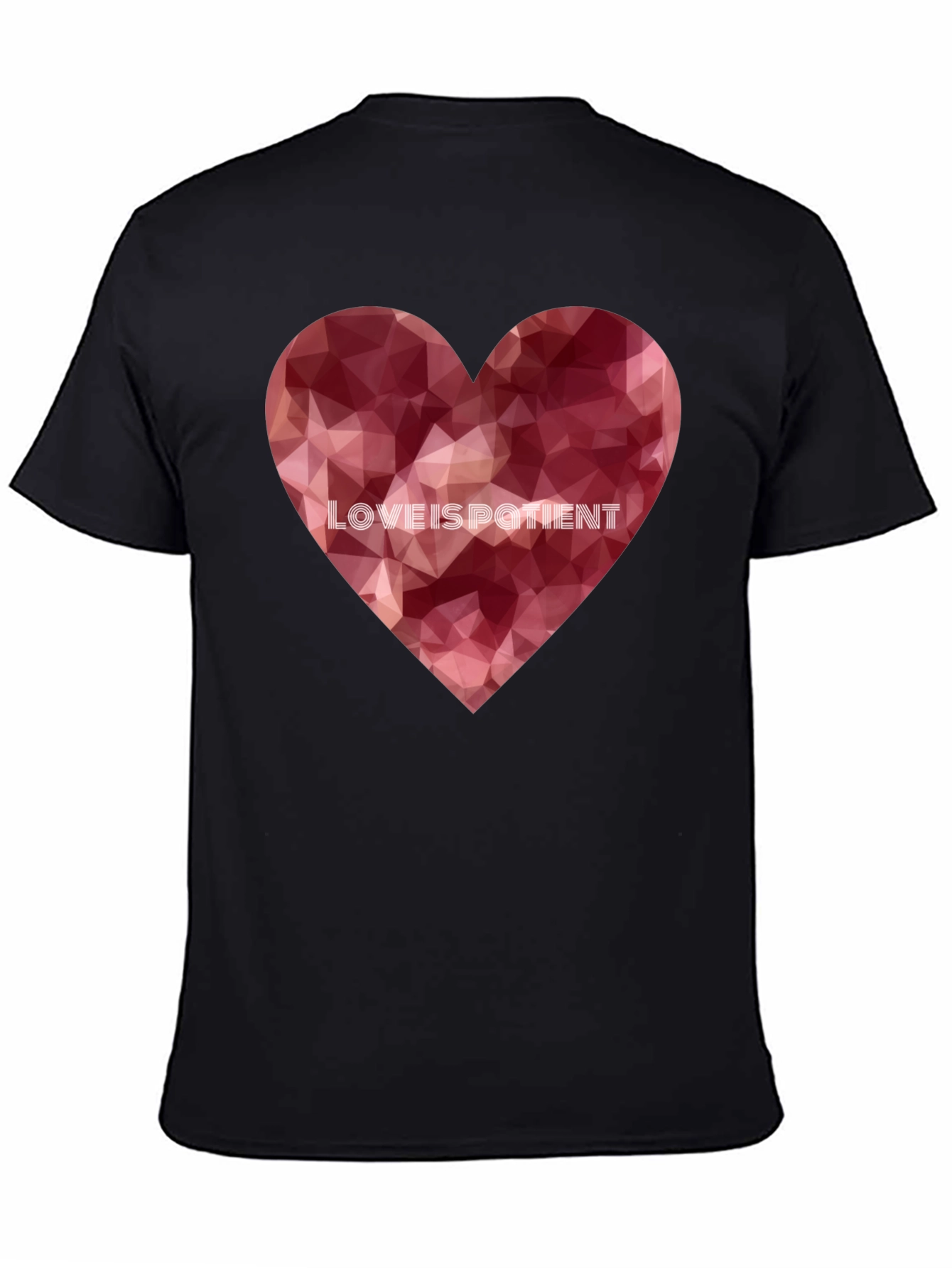 Love Is Patient Heart Graphic Tee - Black