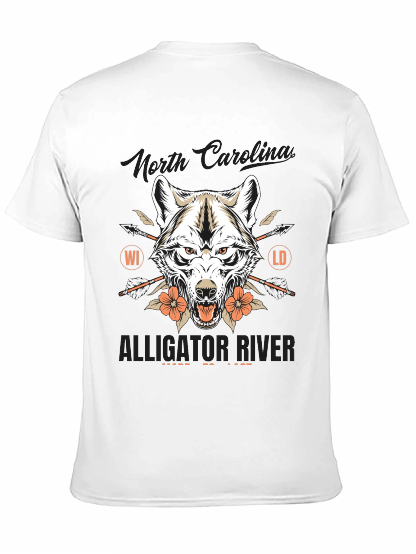 North Carolina Alligator River Wolf Graphic Tee
