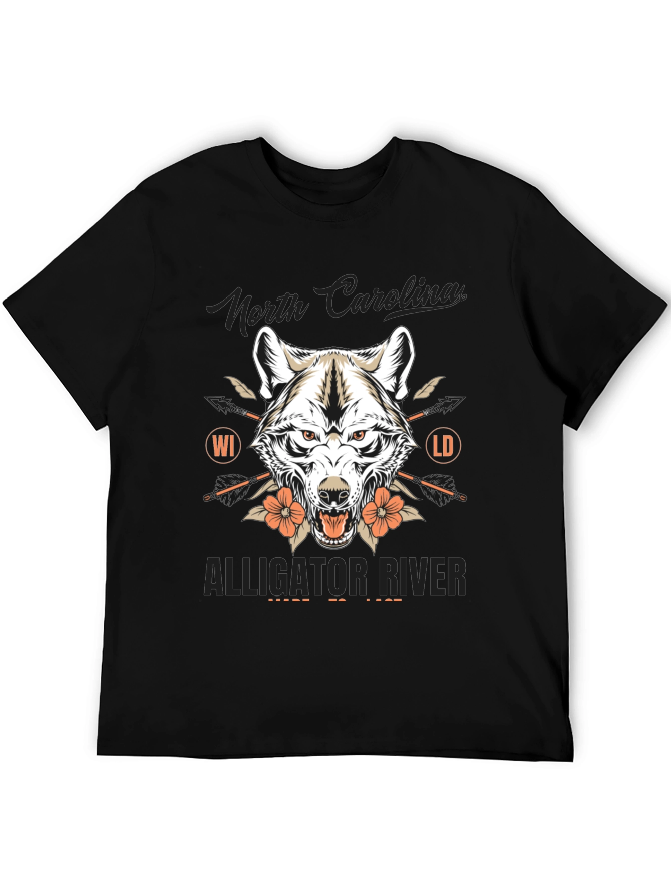 North Carolina Alligator River Wolf Graphic Tee