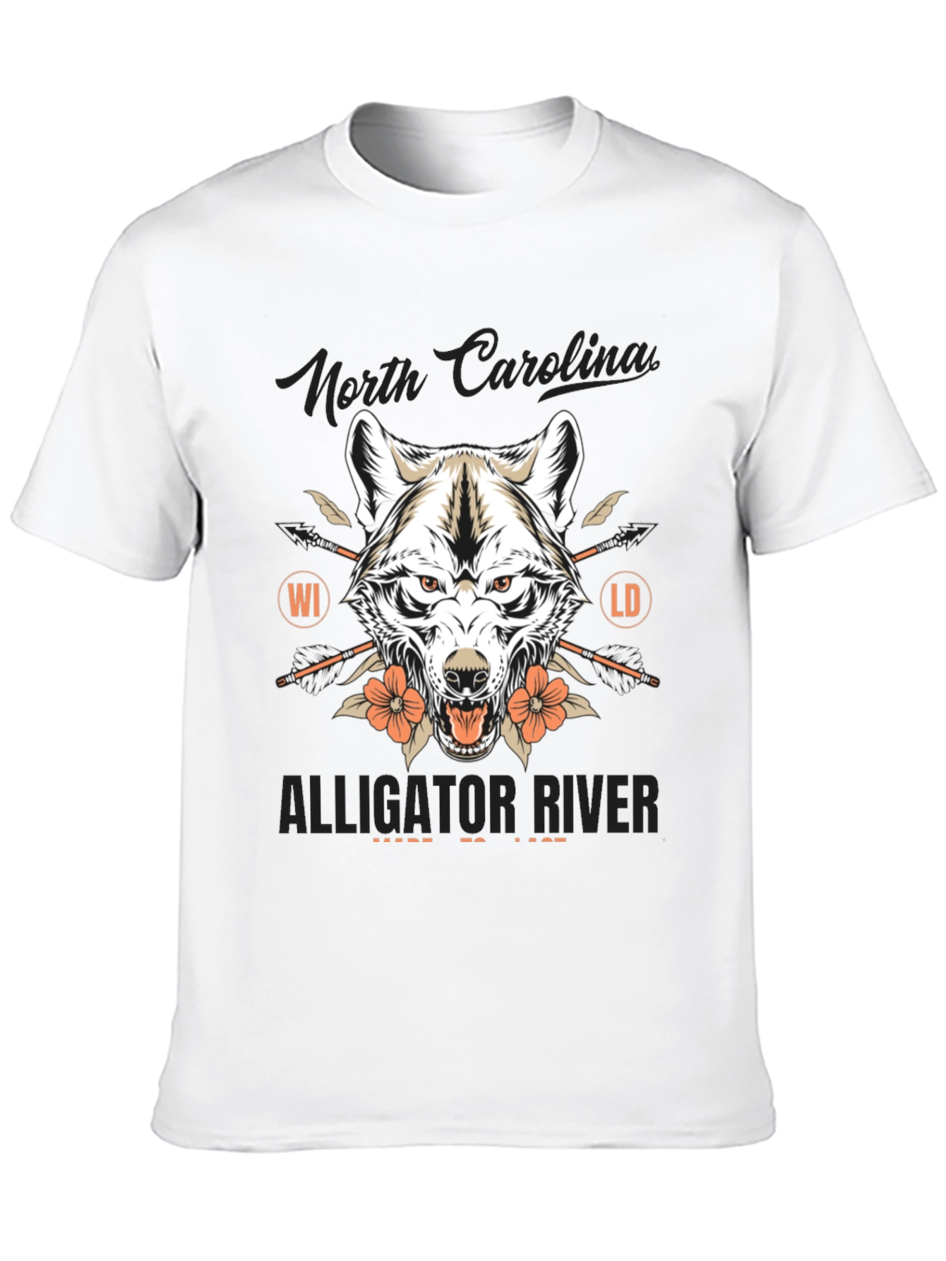 North Carolina Alligator River Wolf Graphic Tee