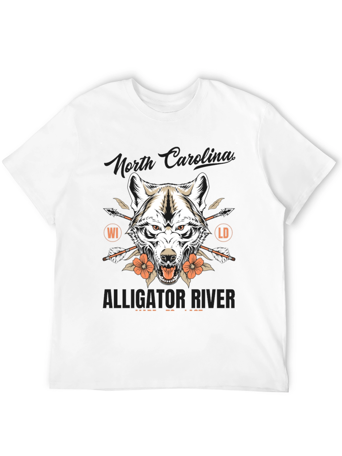 North Carolina Alligator River Wolf Graphic Tee