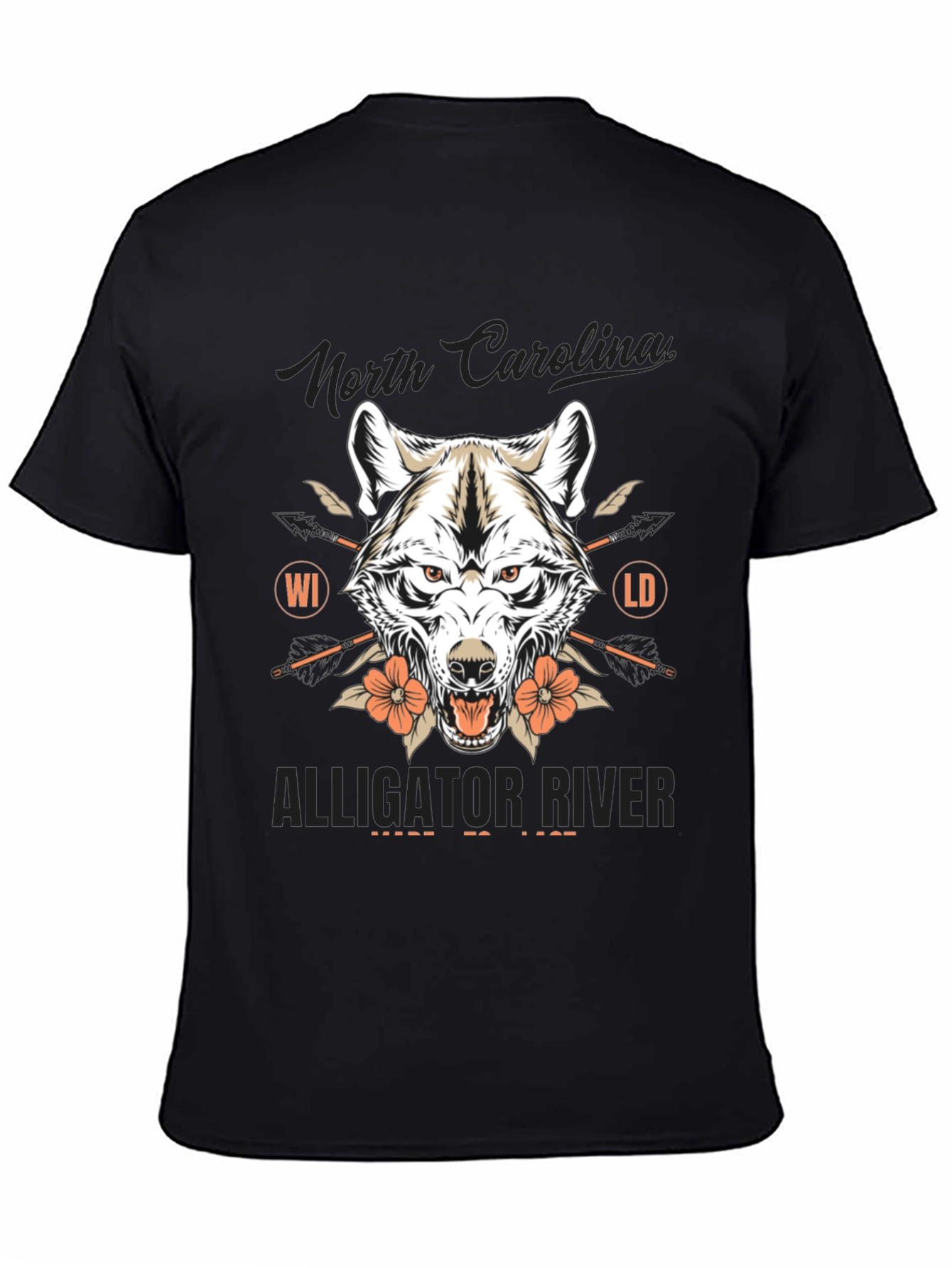 North Carolina Alligator River Wolf Graphic Tee
