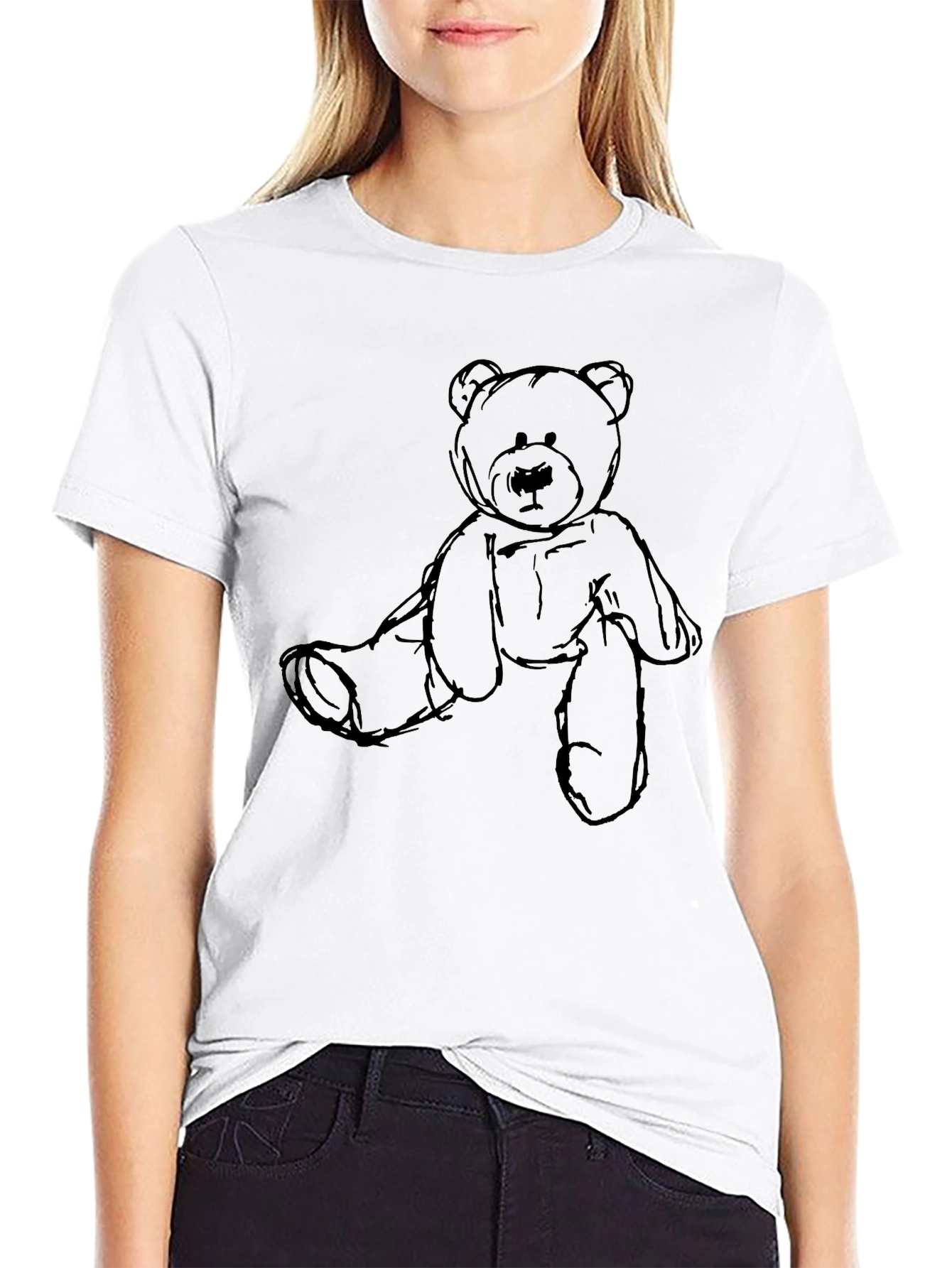 Black Teddy Bear Graphic Tee