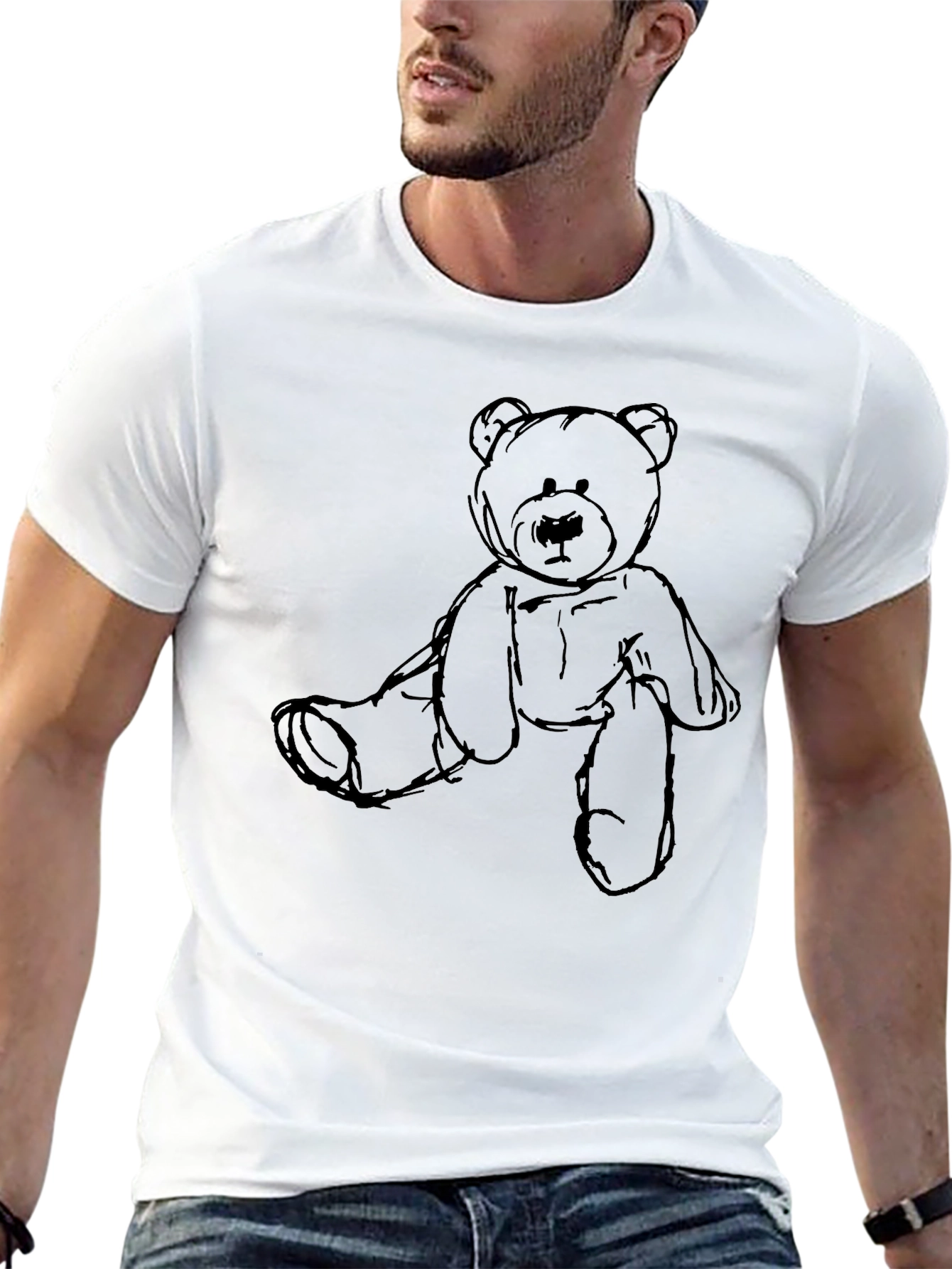 Black Teddy Bear Graphic Tee