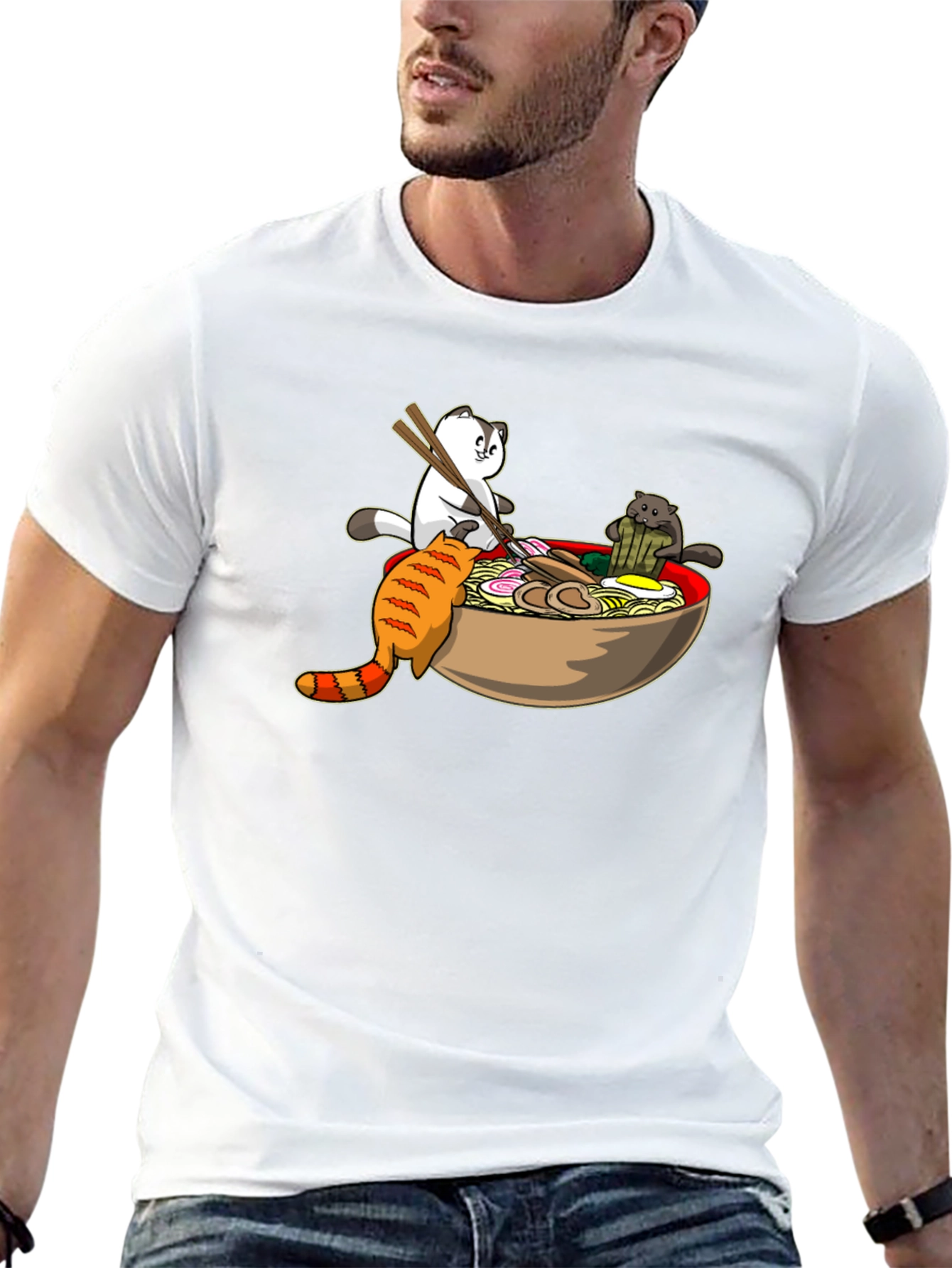 Ramen Cats Black T-Shirt - Unique Graphic Tee