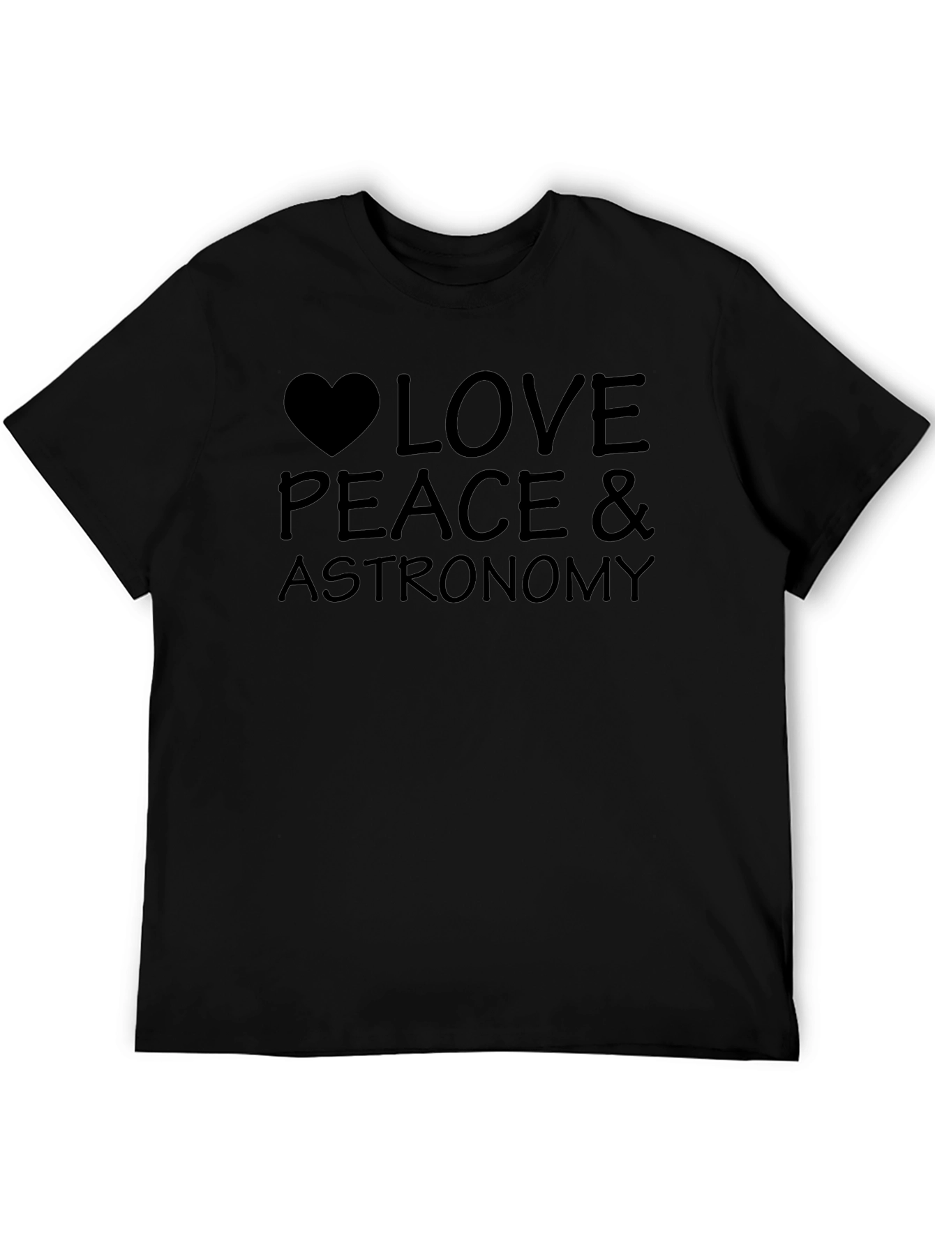 Love Peace & Astronomy Black T-Shirt