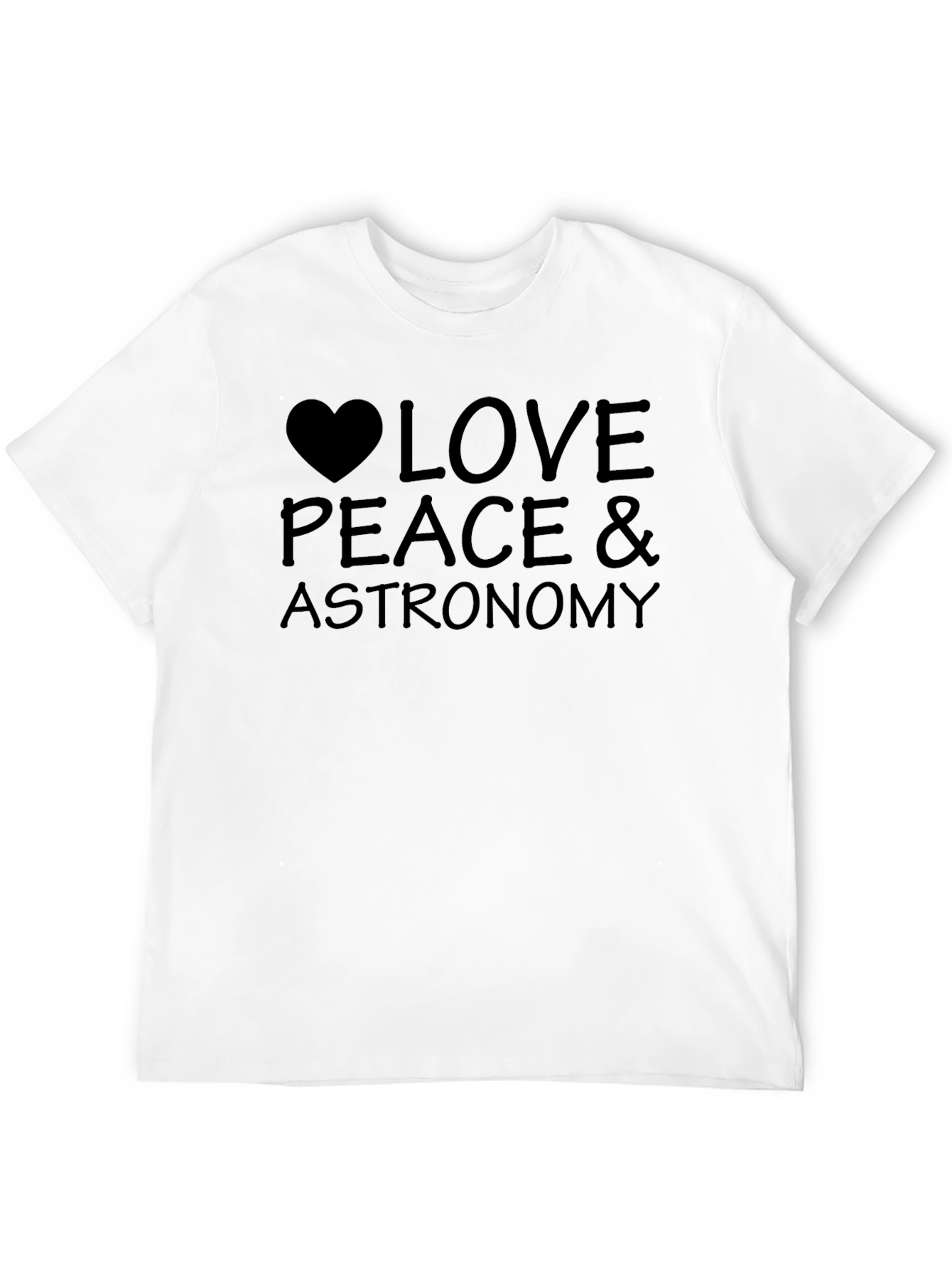 Love Peace & Astronomy Black T-Shirt