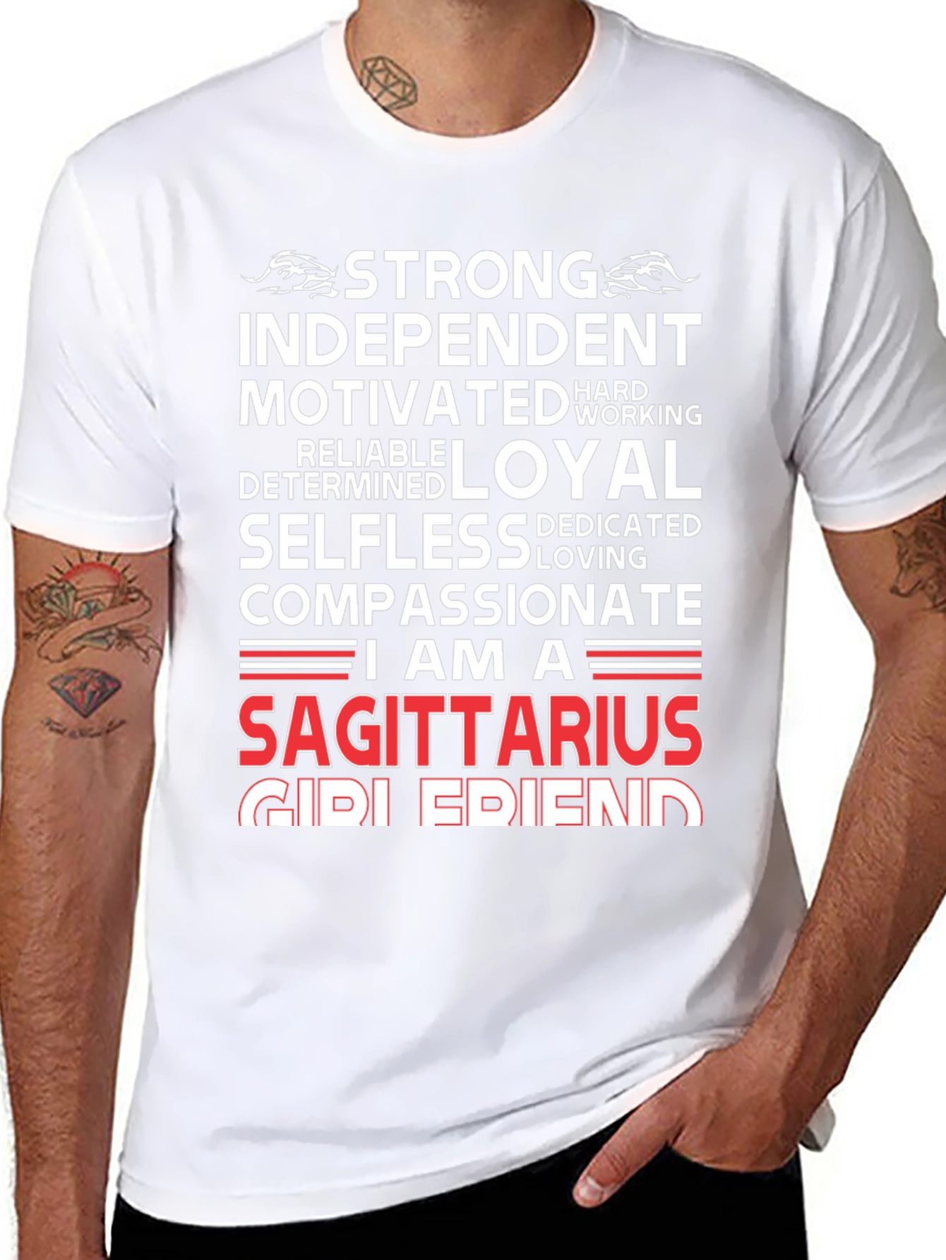Sagittarius Zodiac T-Shirt - Strong Independent Loyal