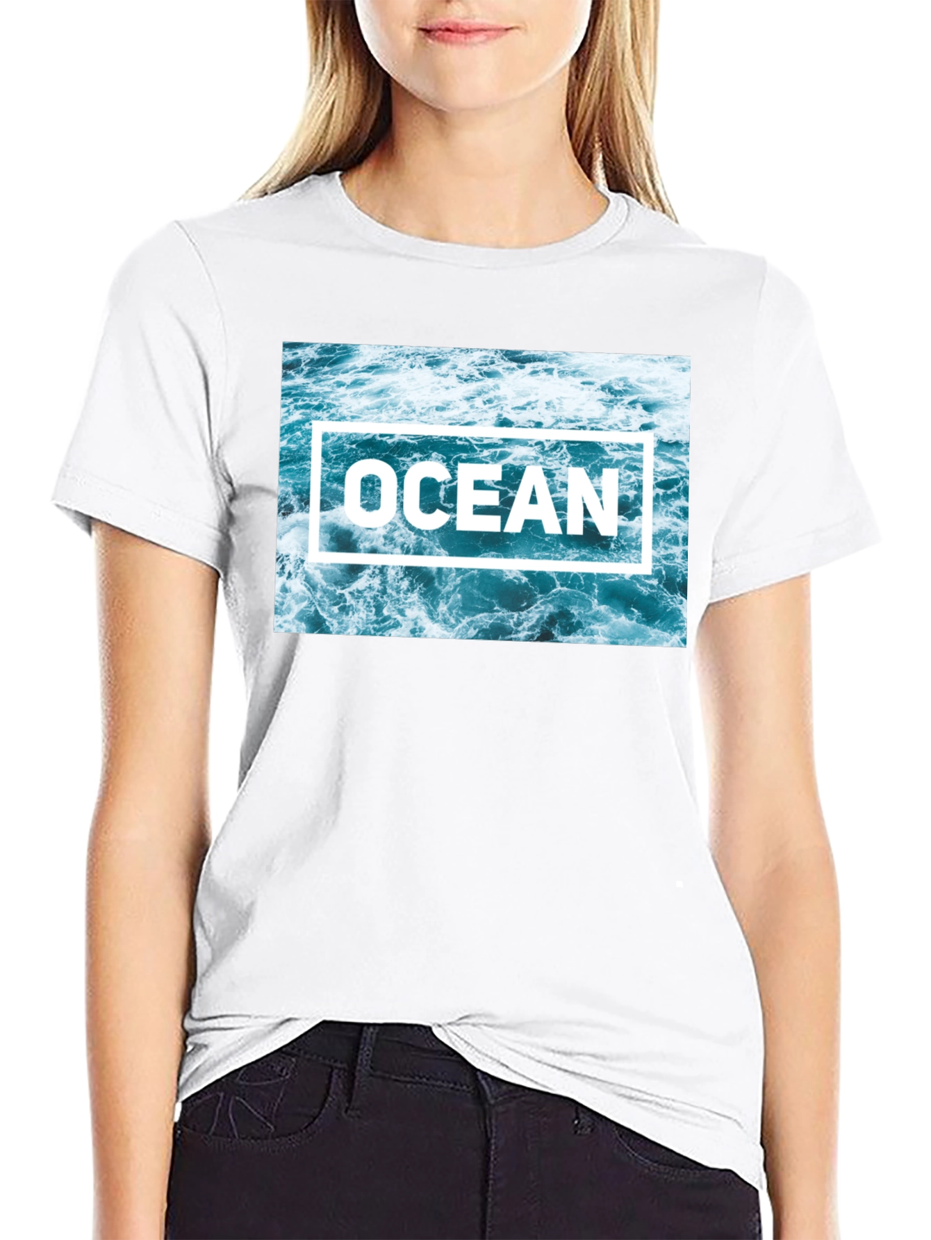 Ocean Waves Graphic Tee - Black