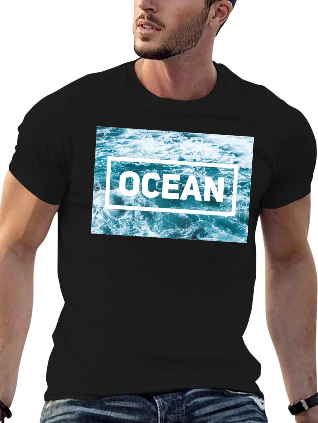 Ocean Waves Graphic Tee - Black