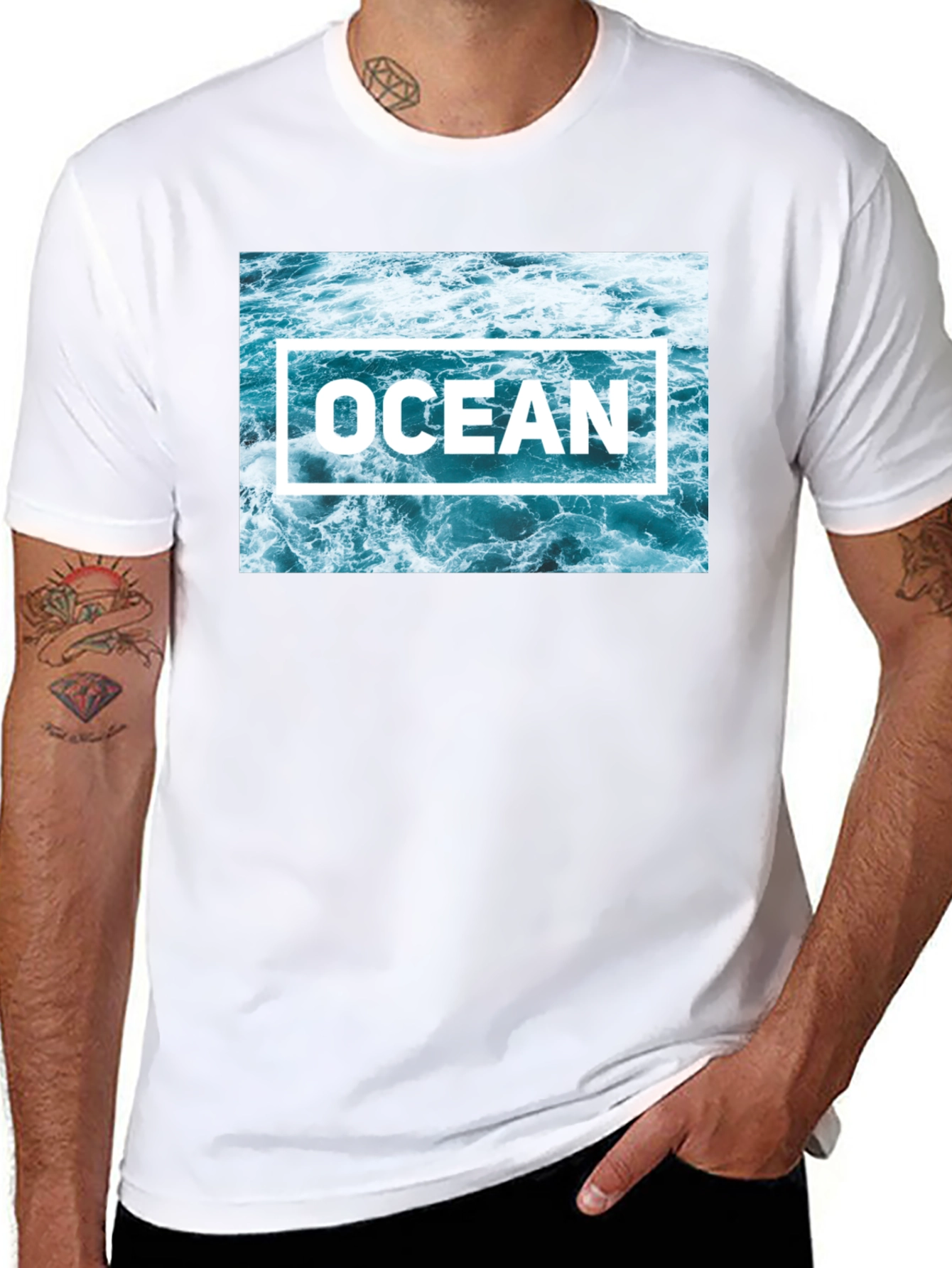 Ocean Waves Graphic Tee - Black