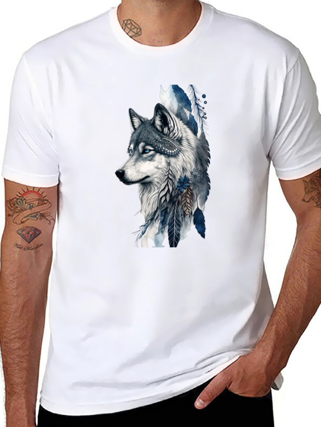 Wolf Graphic Tee - Artistic Print