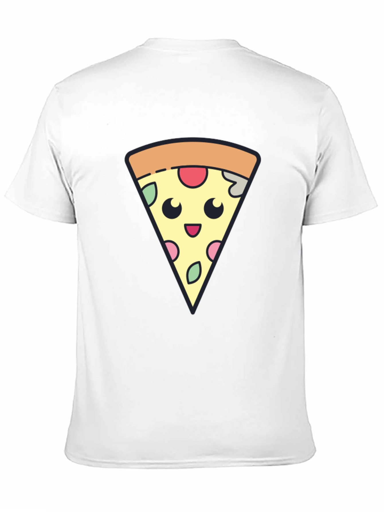 Cute Pizza Slice Graphic Tee - Black T-Shirt