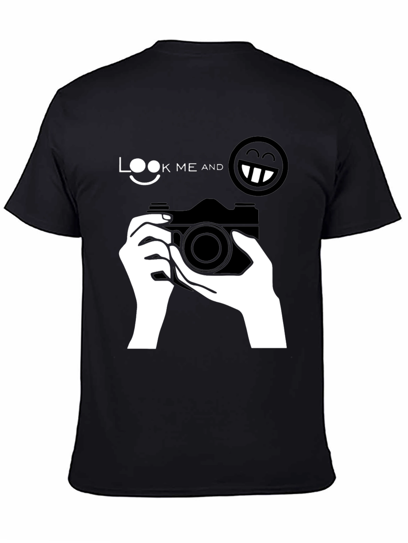 Look Me And Smile Black T-Shirt