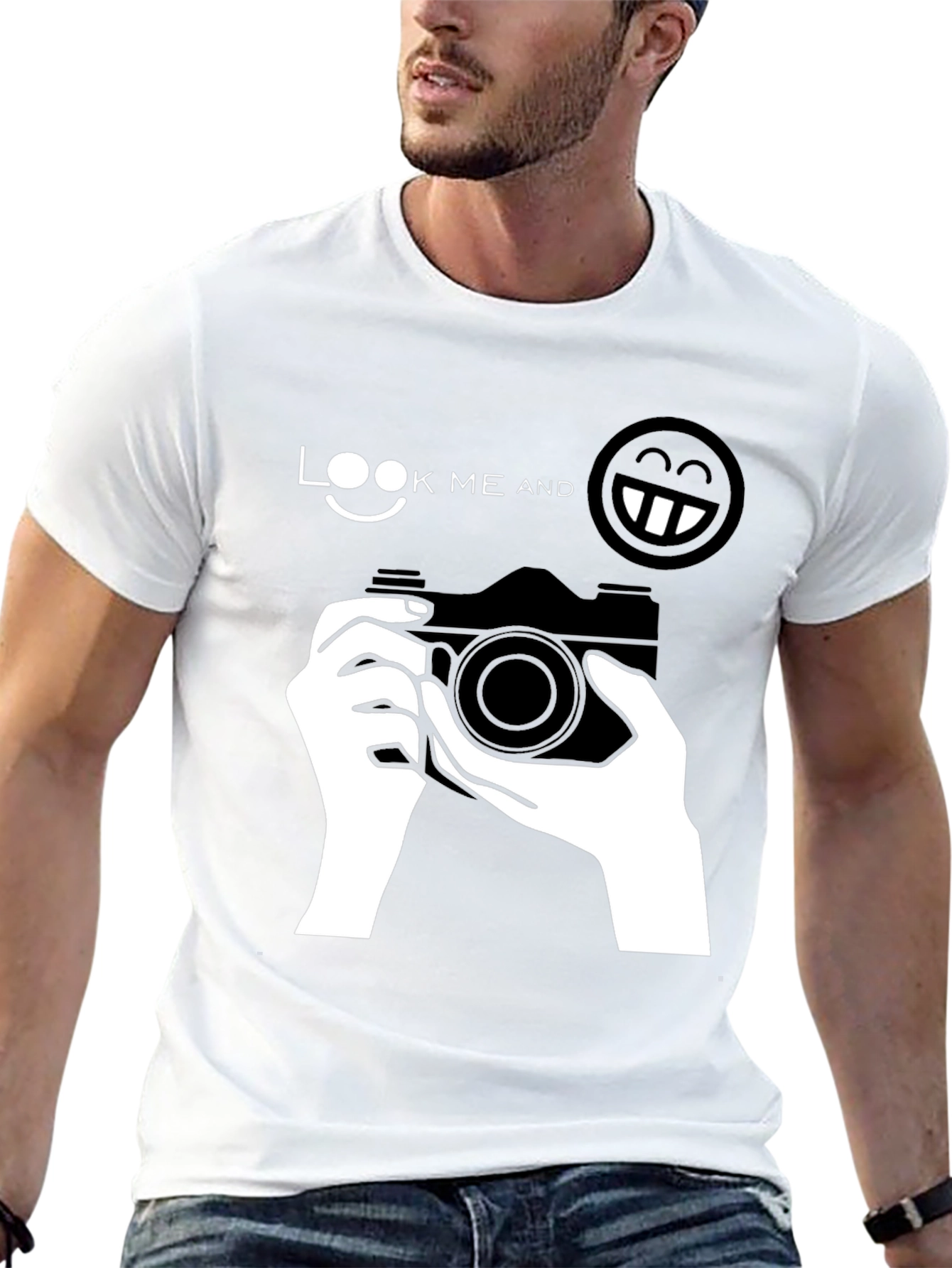 Look Me And Smile Black T-Shirt